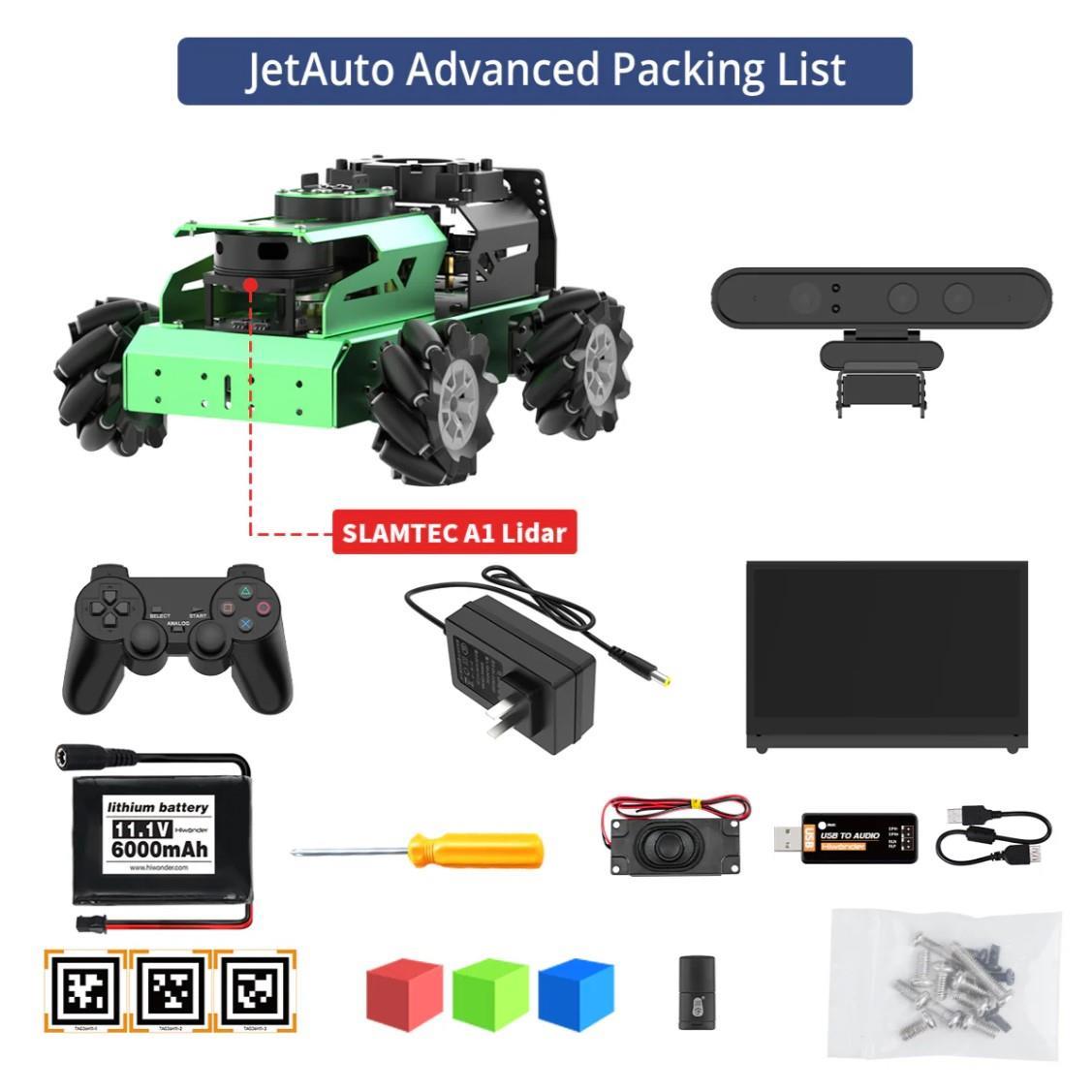 Hiwonder JetAuto ROS1 ROS2 RPi Jetson Orin Nano Lidar ve Derinlik Kameralı Robot Araba Advanced Kit