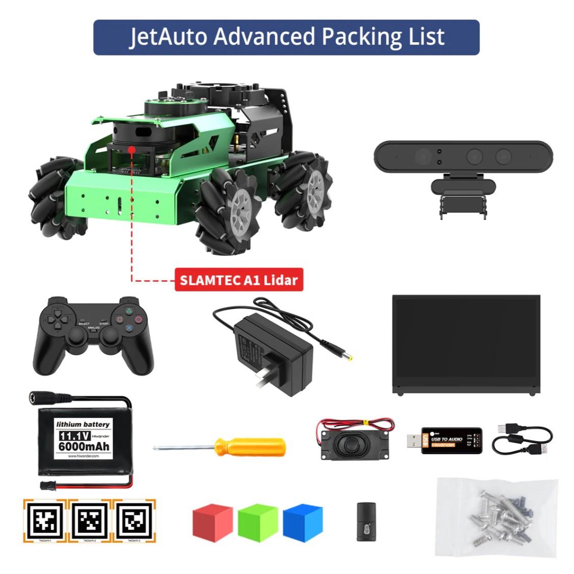Hiwonder JetAuto ROS1 ROS2 RPi Jetson Orin Nano Lidar ve Derinlik Kameralı Robot Araba Advanced Kit