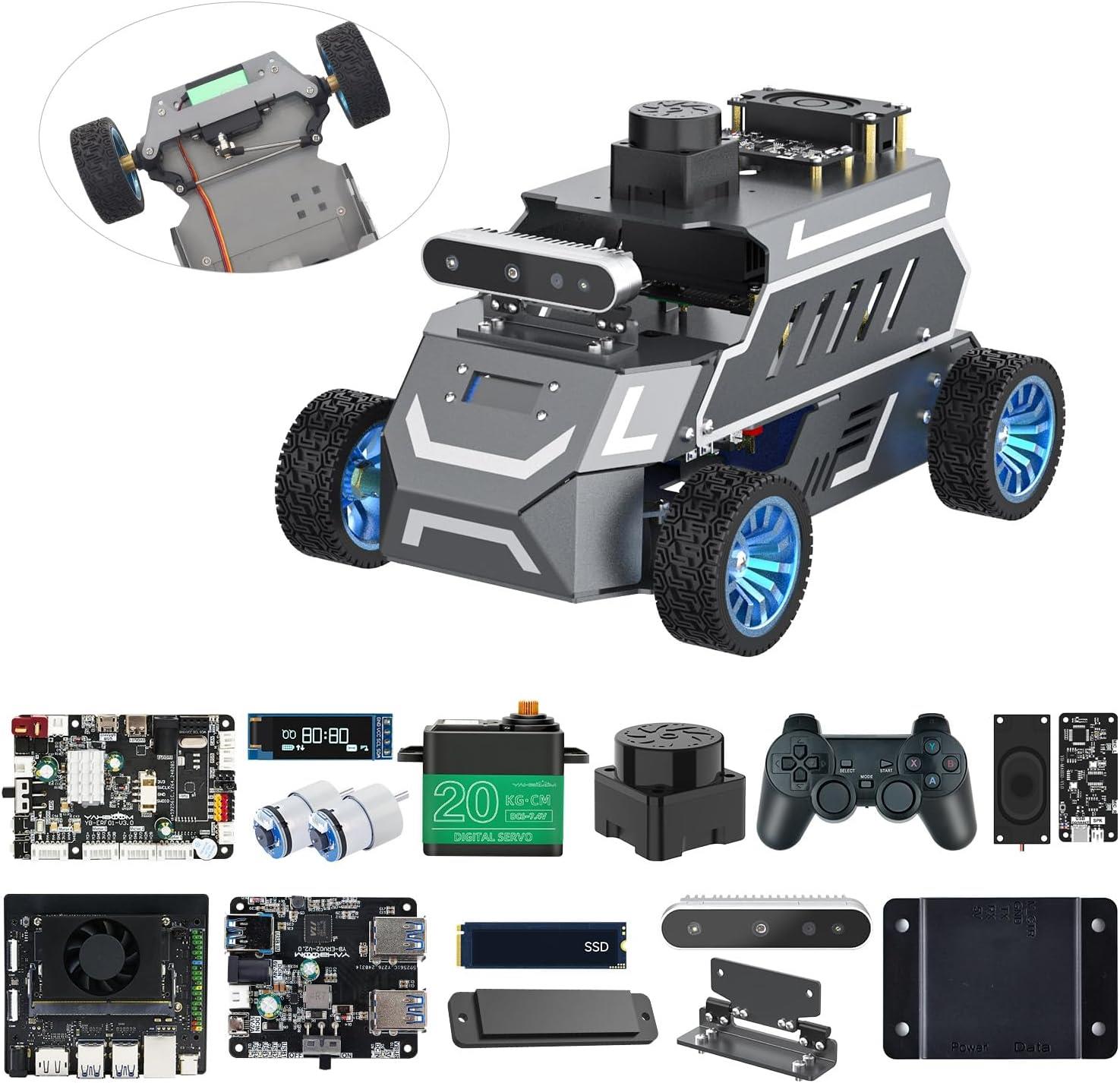 Yahboom Rosmaster A1 AI Large Model ROS2 Ackerman Şasi Robot Araba Ultimate Kit Jetson Orin Nano Super 8GB Dahil