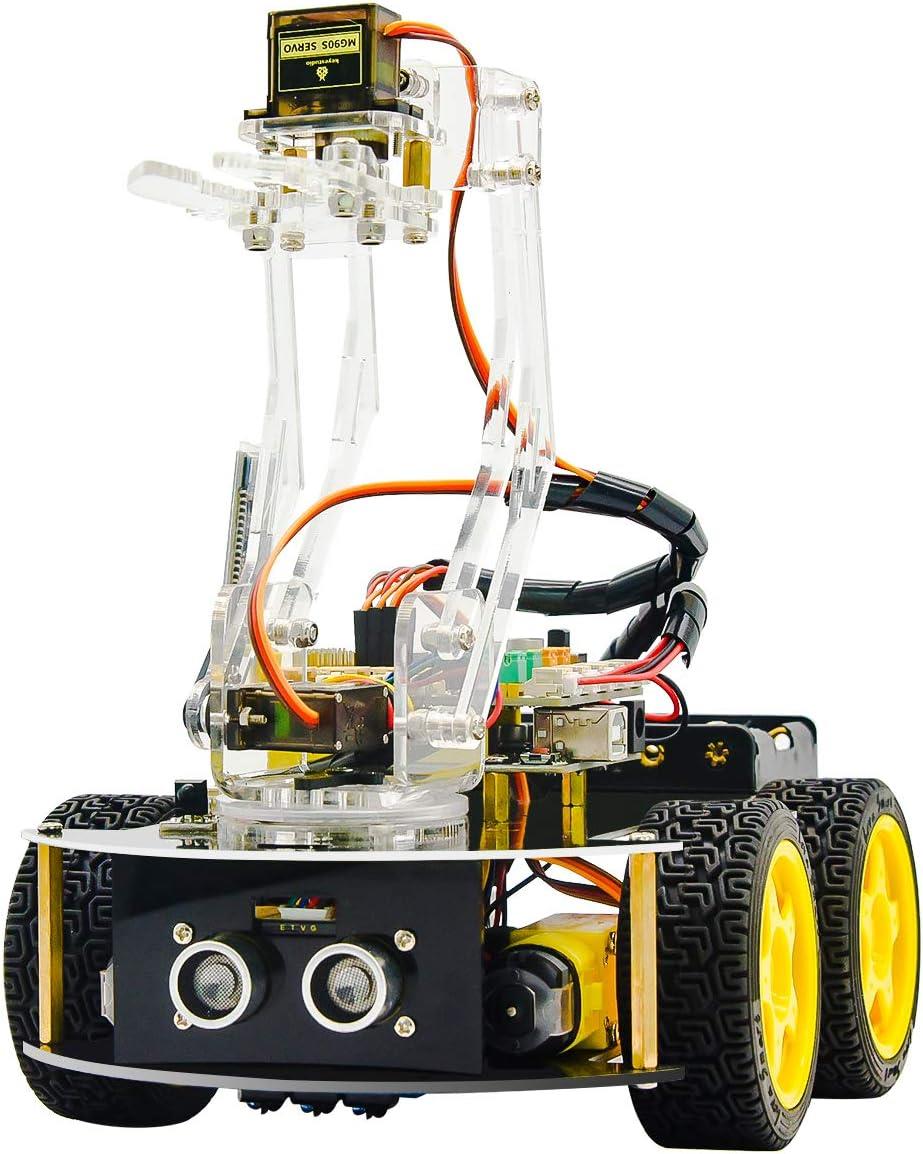 Keyestudio 4WD Mekanik Kollu Arduino Robot Araba Yapma Seti