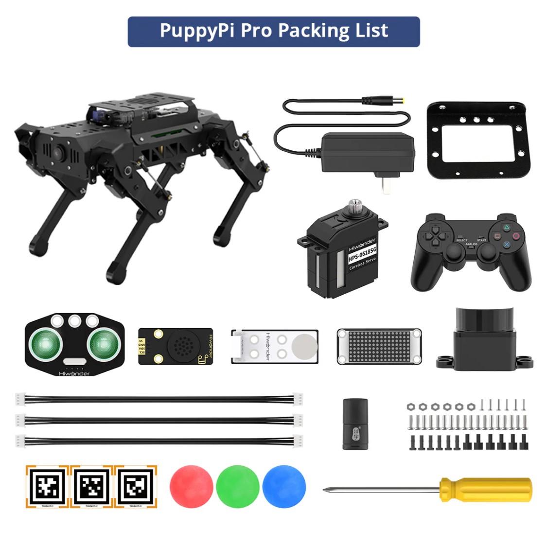 Hiwonder PuppyPi ROS Yapay Zeka Görüş Dört Ayaklı Açık Kaynak Robot Köpek PuppyPi Pro Kit