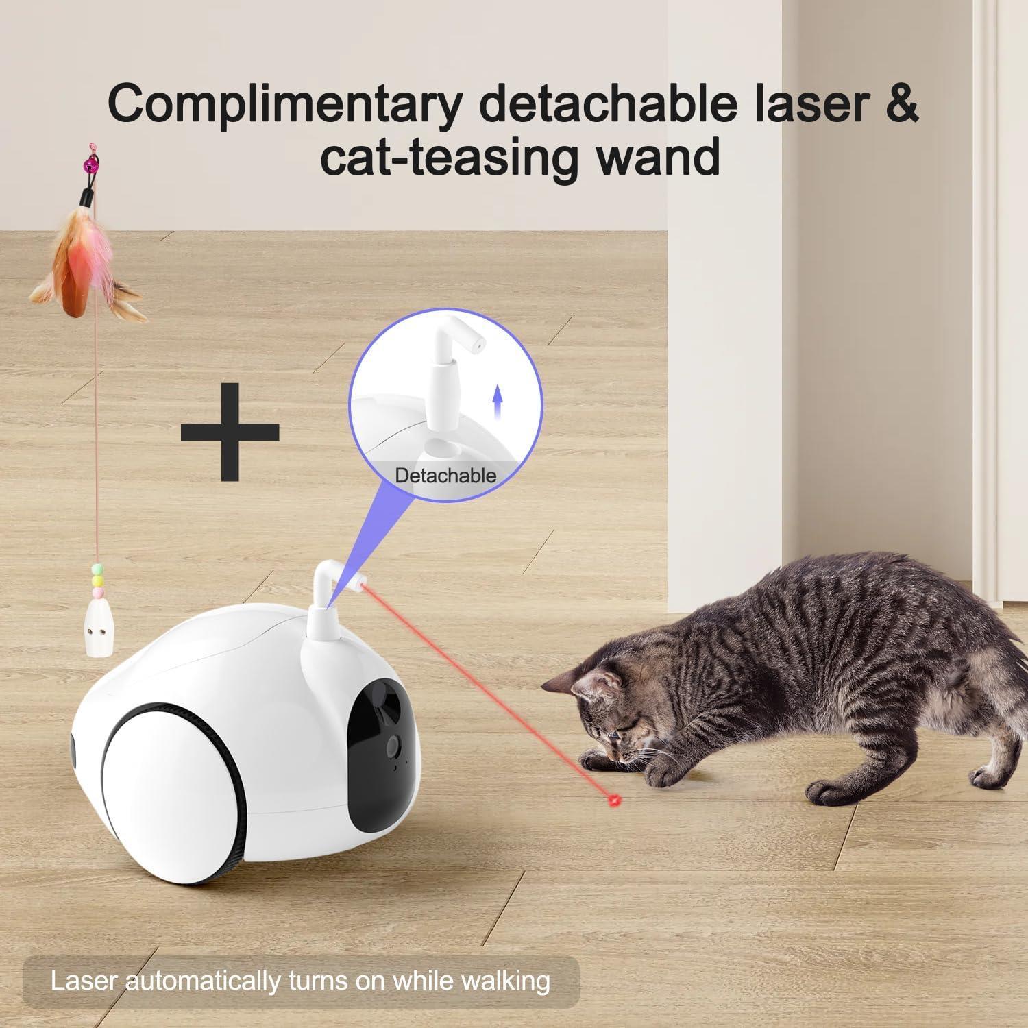 Pumpkii Hareketli Ödül Dağıtıcı Etkileşimli Kedi Köpek Pet Kamera Robotu - Şarj İstasyonu Dahil