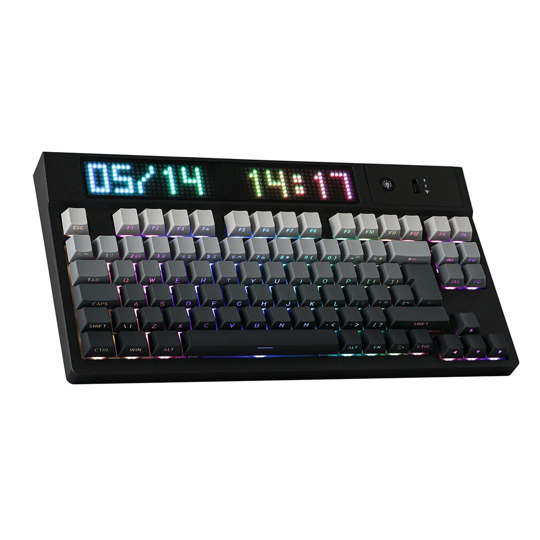 EPOMAKER DynaTab 75X RGB LED Ekranlı Kablosuz Mekanik Oyun Klavyesi Siyah