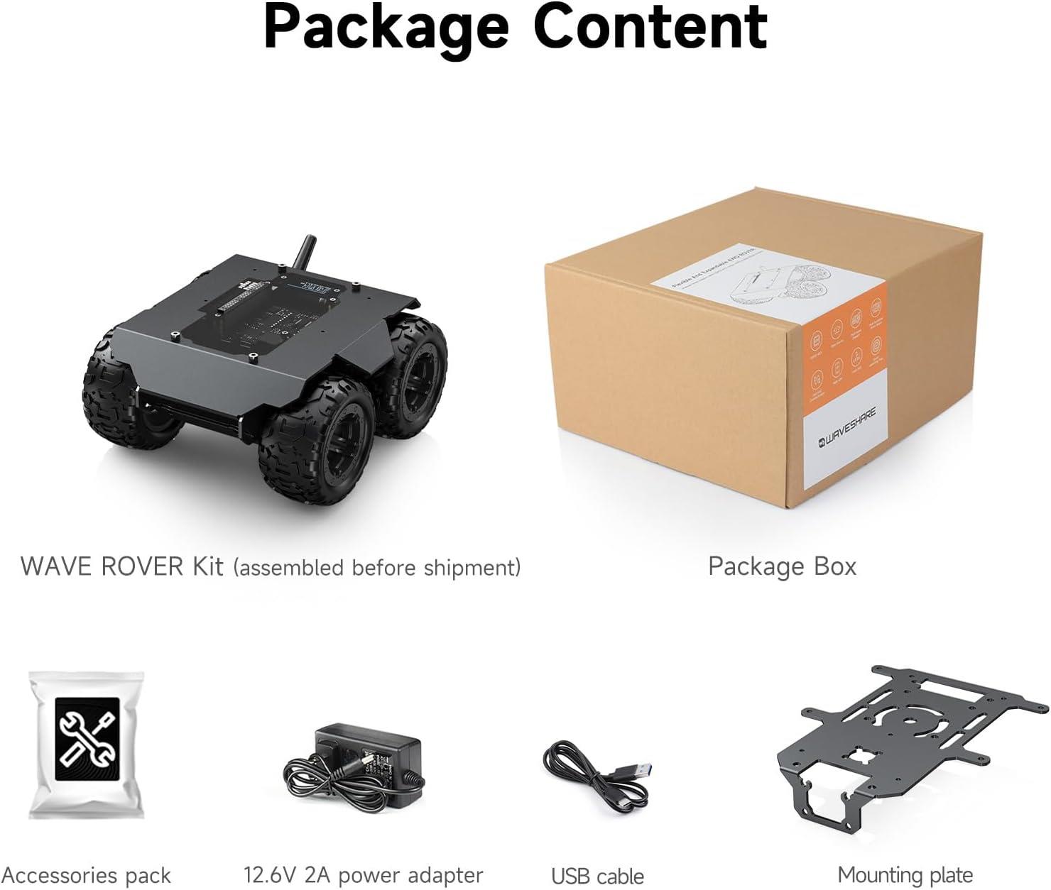 Waveshare Wave Rover Esnek ve Genişletilebilir 4WD Mobil Robot Şasisi