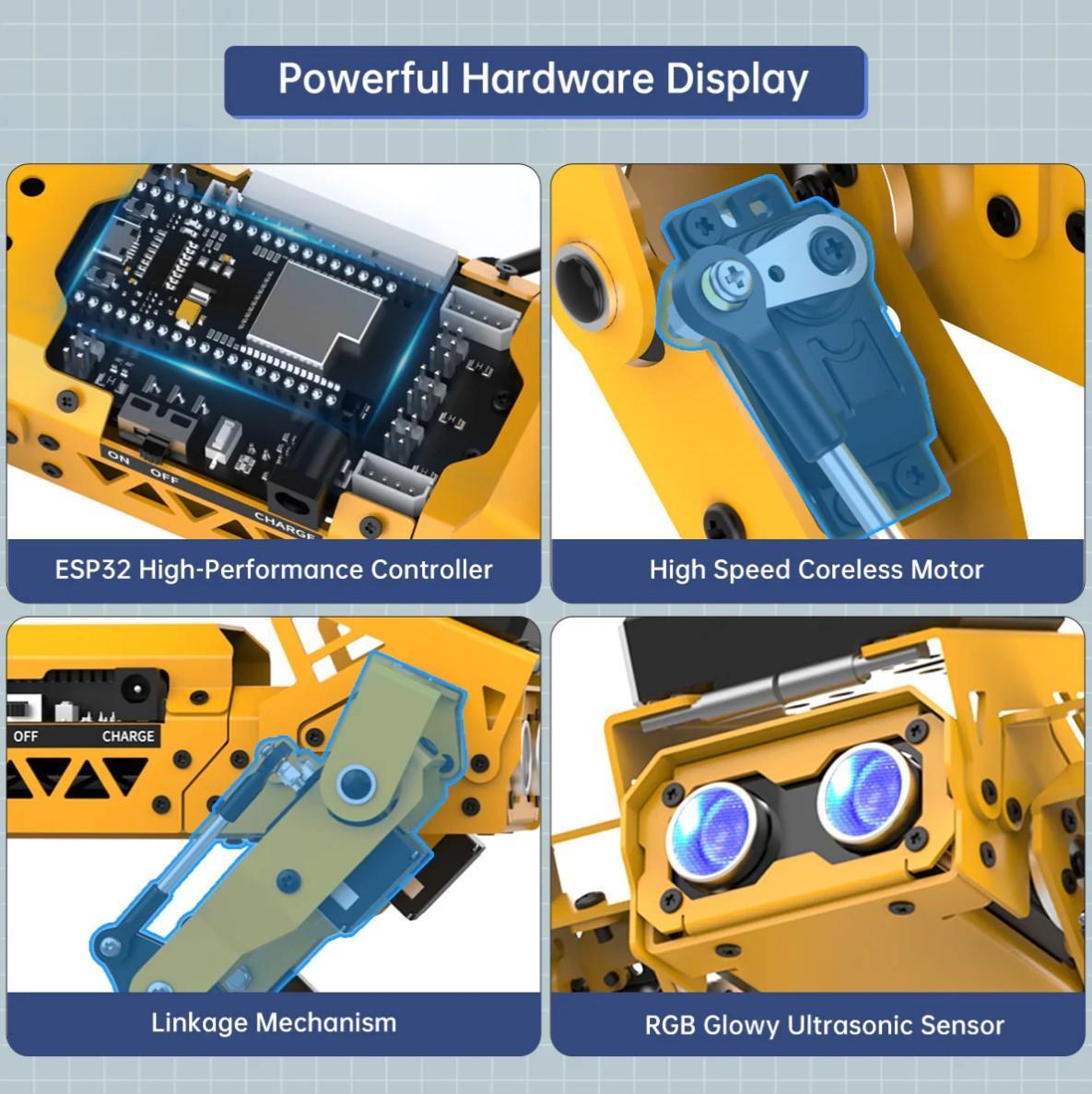 MechDog Hiwonder Açık Kaynaklı AI Robot Köpek ESP32 Kontrol Cihazı - Gelişmiş Kit