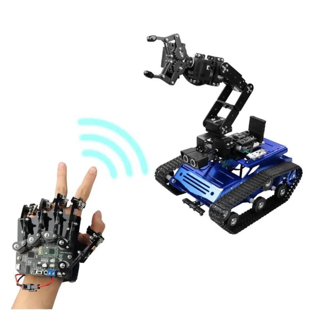 Hiwonder Tankbot Track Robotik Kollu Robot Araba STM32 Programlama (Somatosensoriyel Eldiven Dahil)