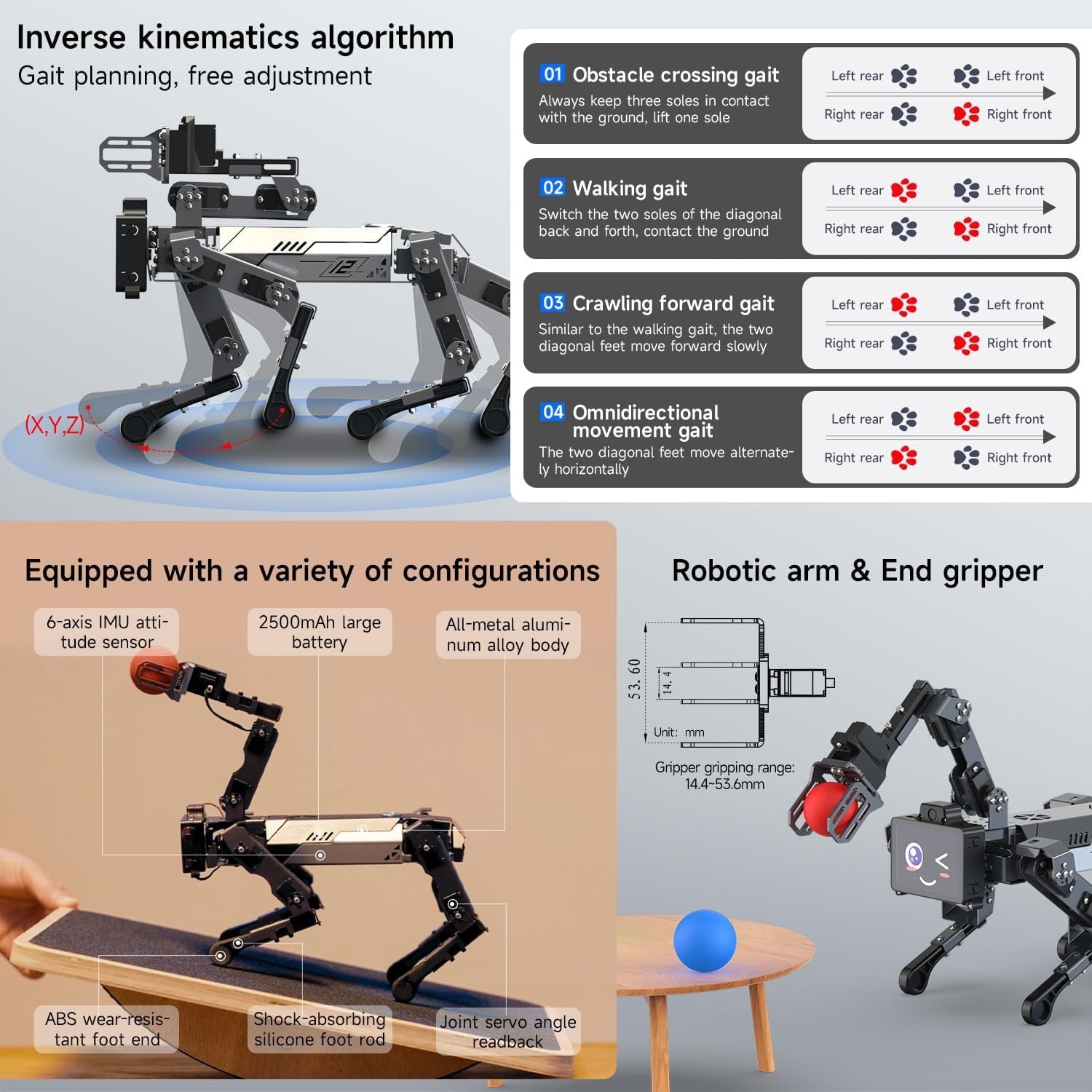 Yahboom DOGZILLA Lite CM4 AI Raspberry Pi Destekli Robot Köpek