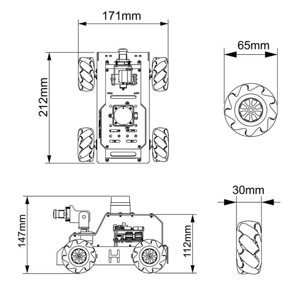 Hiwonder MentorPi M1 Mecanum Tekerlek Rapsberry Pi5 3D Derinlik Kamera Lidar Robot Araba ROS2 ve Otonom Sürüş - RPi 5 Dahil Değil