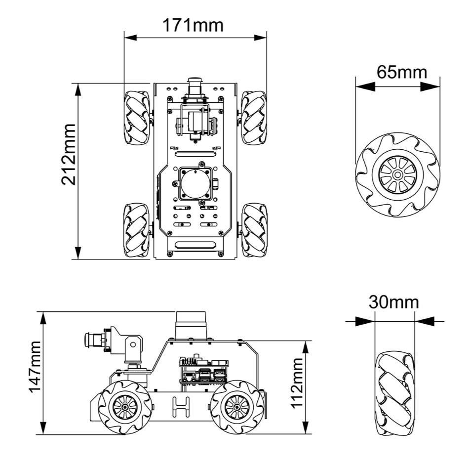 Hiwonder MentorPi M1 Mecanum Tekerlek Rapsberry Pi5 3D Derinlik Kamera Lidar Robot Araba ROS2 ve Otonom Sürüş - RPi 5 Dahil Değil
