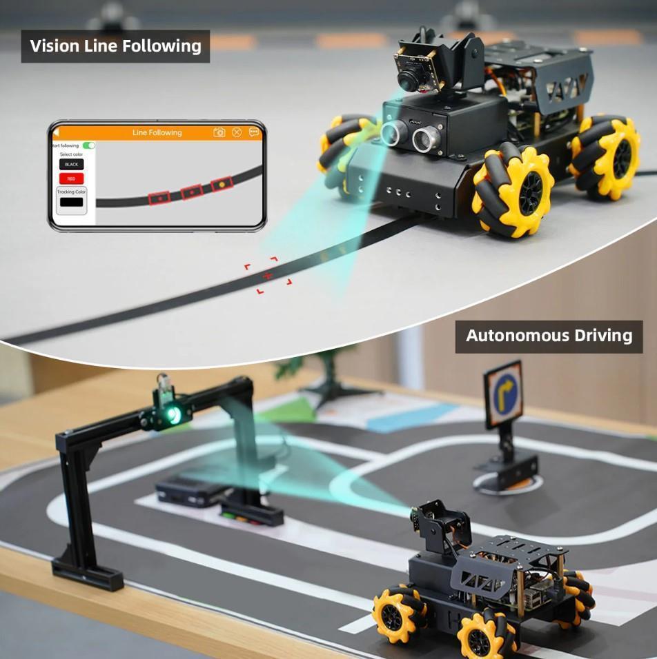 Hiwonder TurboPi Mecanum Tekerli Robot Araba Kiti Açık Kaynak - RPi 4B Dahil Değil
