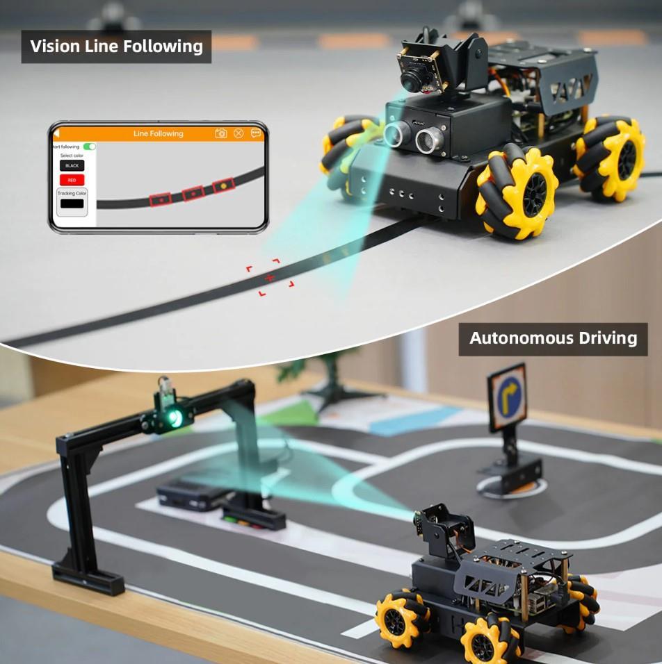 Hiwonder TurboPi Mecanum Tekerli Robot Araba Kiti Açık Kaynak - RPi 4B Dahil Değil