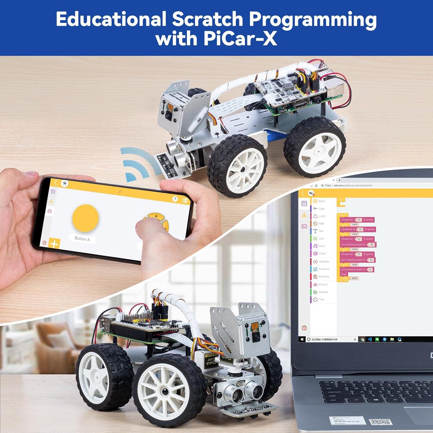 SunFounder Picar-X ChatGPT-4o ve Ai Kamera Destekli Robot Araba Kiti RPI Dahil Değil