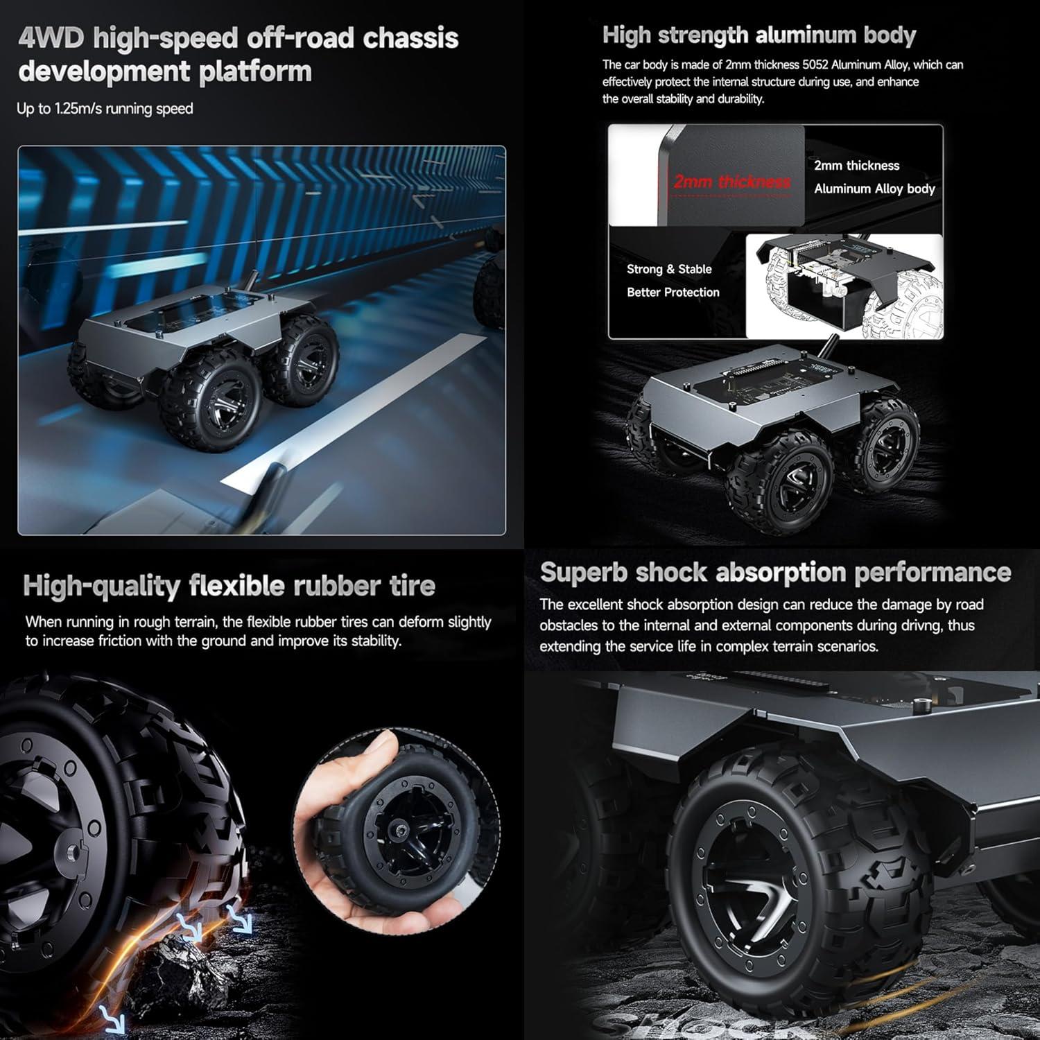 Waveshare Wave Rover Esnek ve Genişletilebilir 4WD Mobil Robot Şasisi
