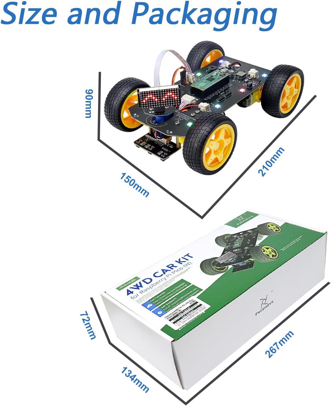 Freenove 4WD Araba Kiti Raspberry Pi Pico Dahil