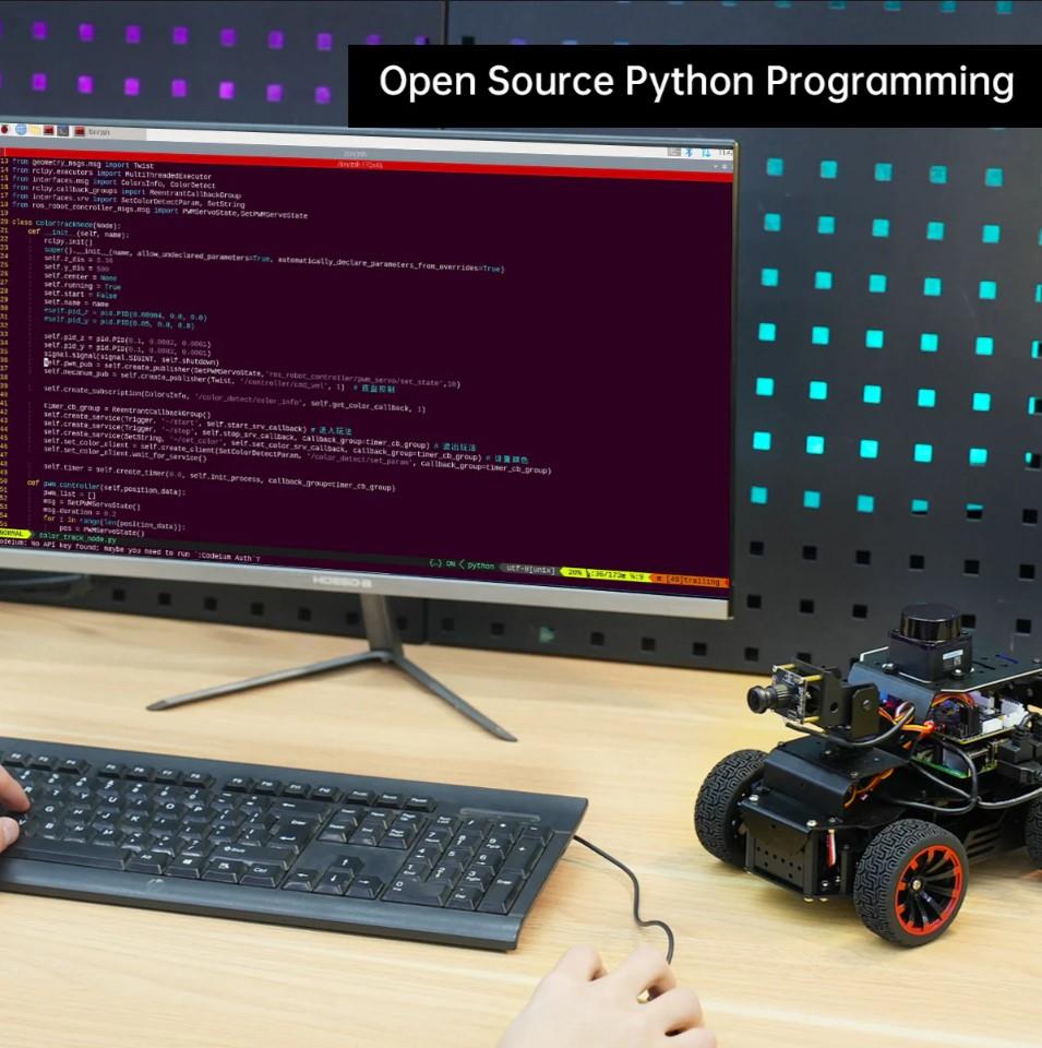 Hiwonder MentorPi A1 Raspberry Pi 5 Robot Araba Ackermann Şasi ROS2 SLAM ve Otonom Sürüş Desteği - Derinlik Kamera ve Lidar Dahil, RPi 5 Dahil Değil
