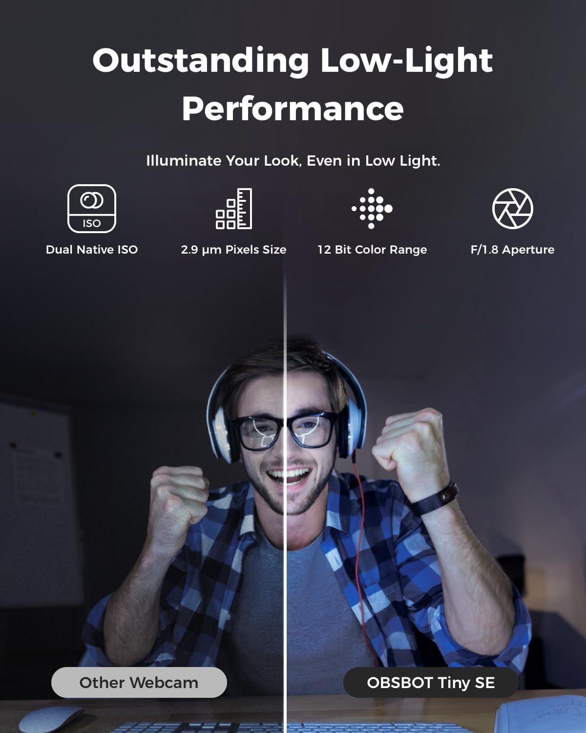 OBSBOT Tiny SE Ai Yapay Zeka Destekli Full HD PTZ Web Kamera