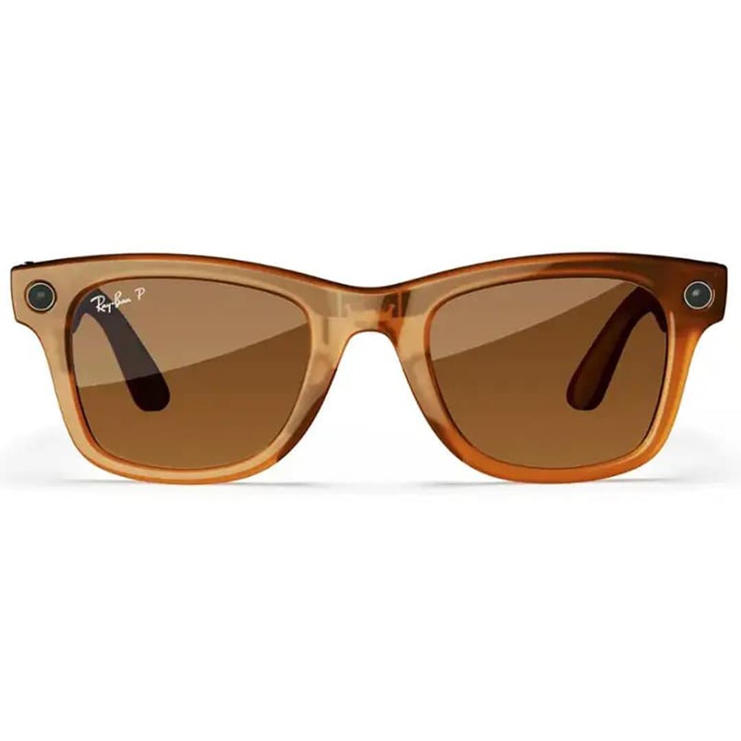 Ray-Ban Meta Wayfarer Kameralı Yapay Zekalı Akıllı Gözlük  Shiny Caramel Polarized Brown Lenses 52 Beden