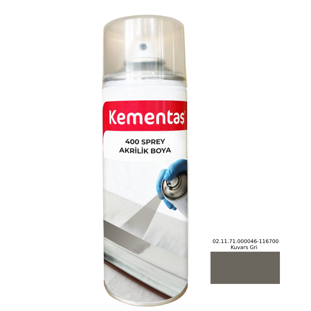 02.11.71.000046-116700 Kuvars Gri Sprey Boya 400ml Kementaş Sprey Boya