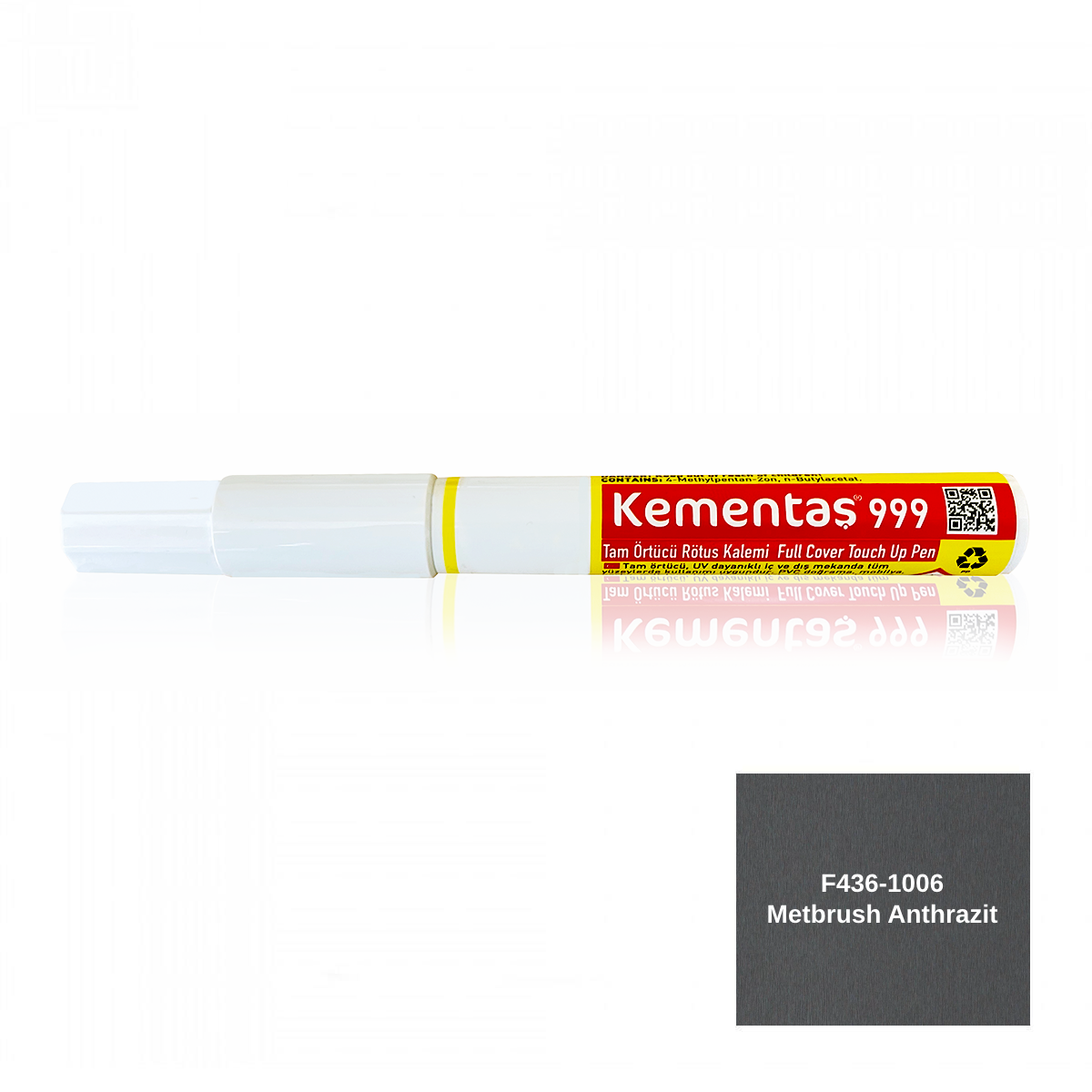 F436-1006 Metbrush Anthrazit Tam Ört.Rötuş Kalemi Tam Örtücü Rötuş Kalemleri