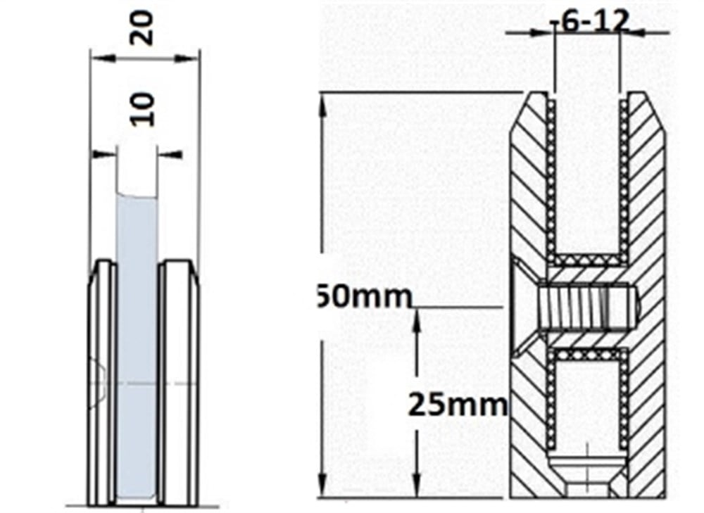 GBF-037 T Cam Bağlantı Elemanı Cam-Duvar