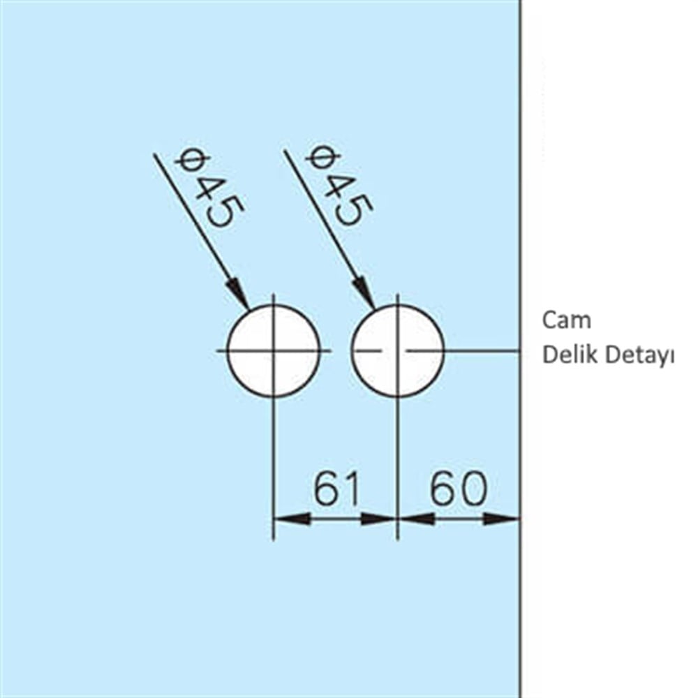 Cam Kapı Kollu Kilit - 9000C1