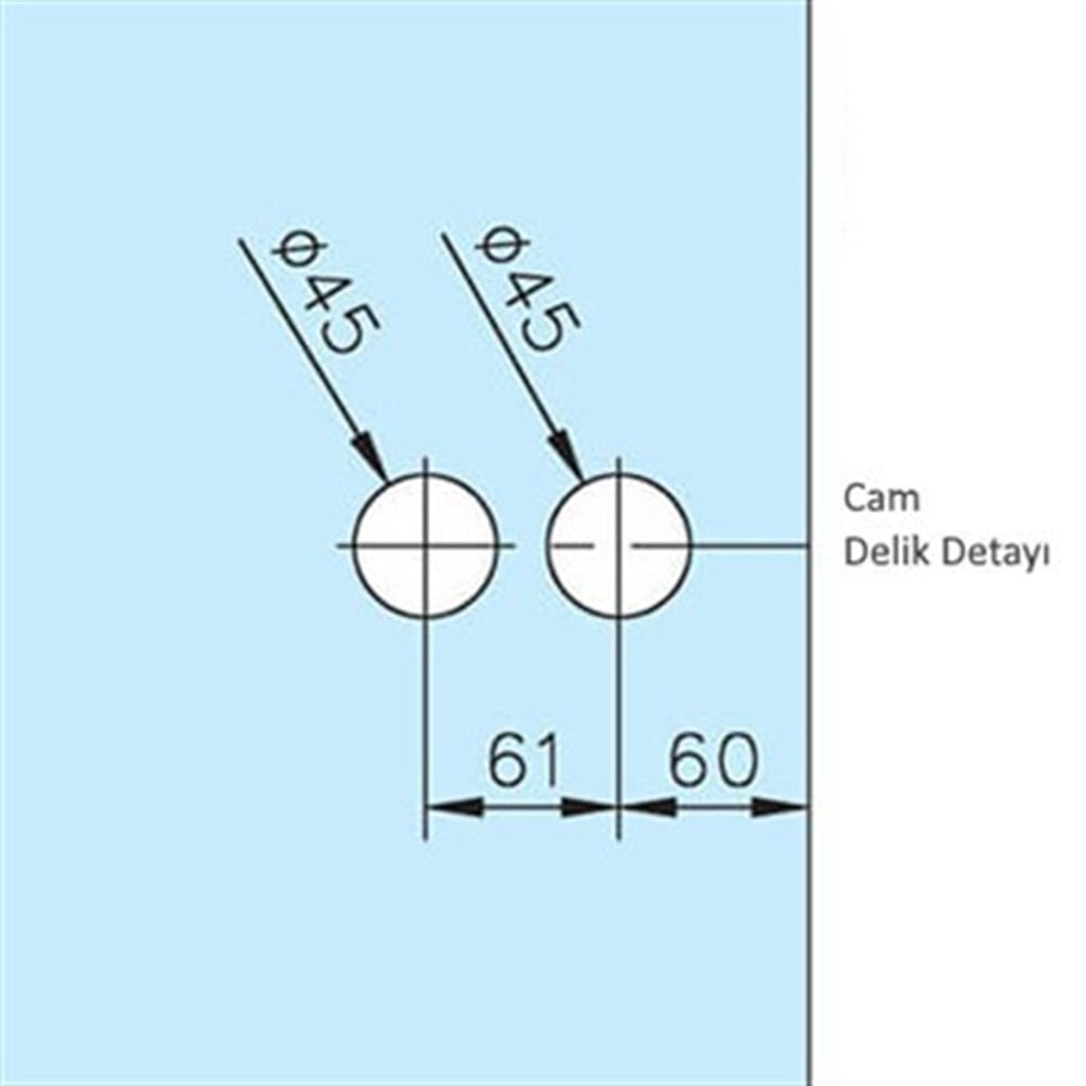 Cam Kapı Kollu Kilit - 9000C1