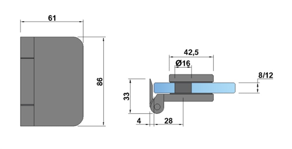 Cam Kapı Menteşesi Aluminyum