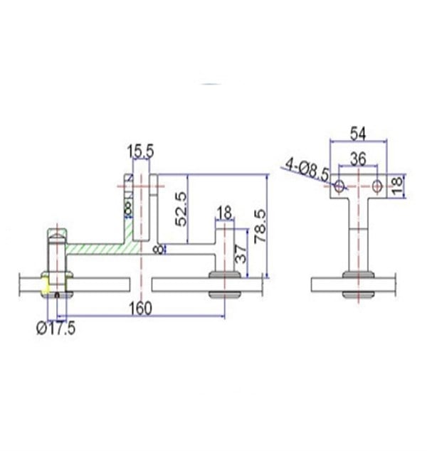 Merdiven Cam Korkuluk Köşebentleri Çiftli Cam Tutucu