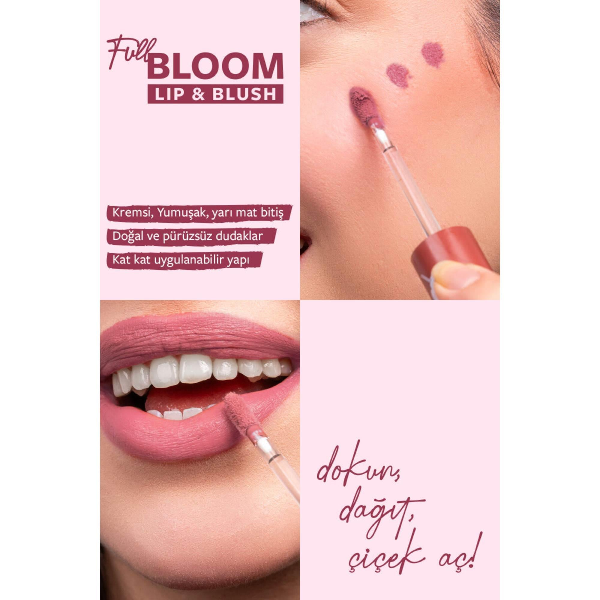 Pastel Full Bloom Lip & Blush Dudak ve Yanak Renklendirici 76 Flora