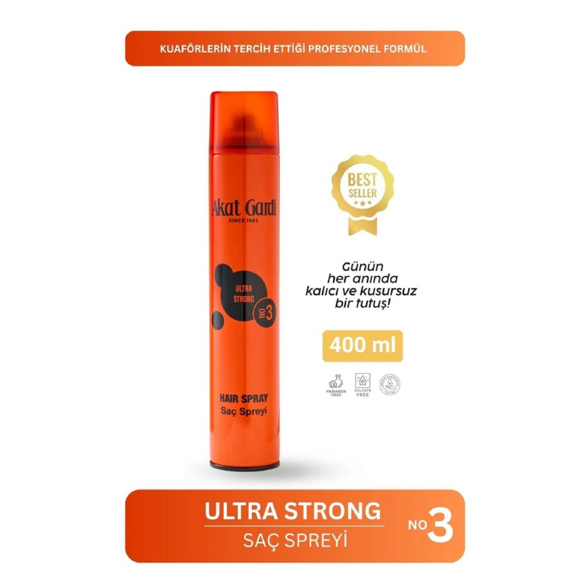 Akat Gardi Saç Spreyi Ultra Strong No:3 400ml