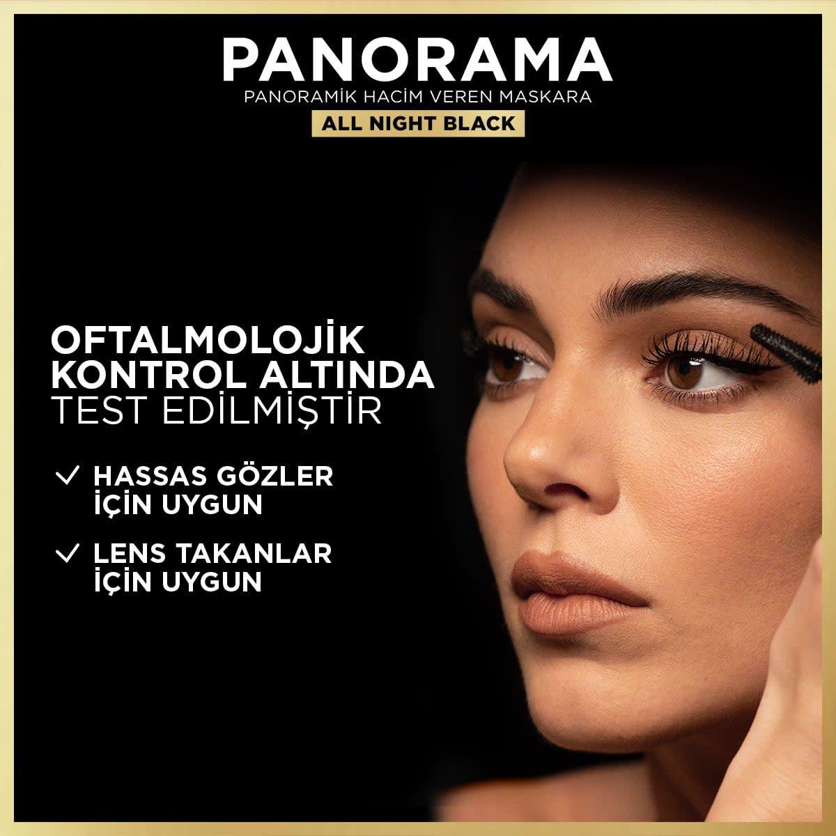 Loreal Paris Panorama Hacim Veren Maskara All Night Black - Siyah