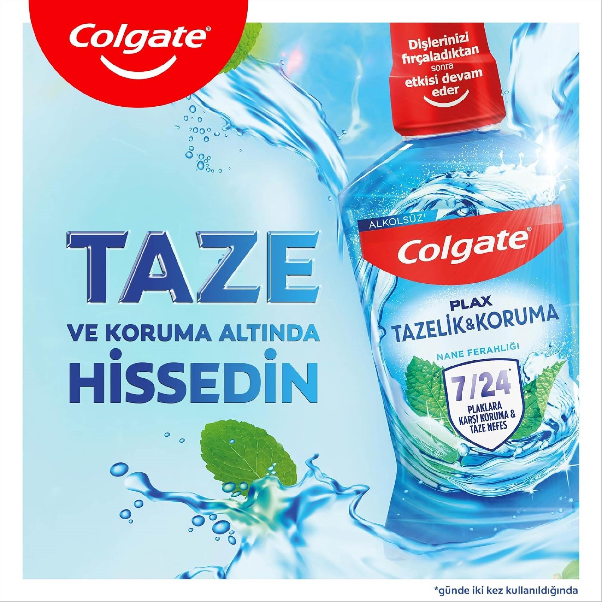Colgate Plax Tazelik ve Koruma Ağız Bakım Suyu Nane Ferahlığı 500 ml 
