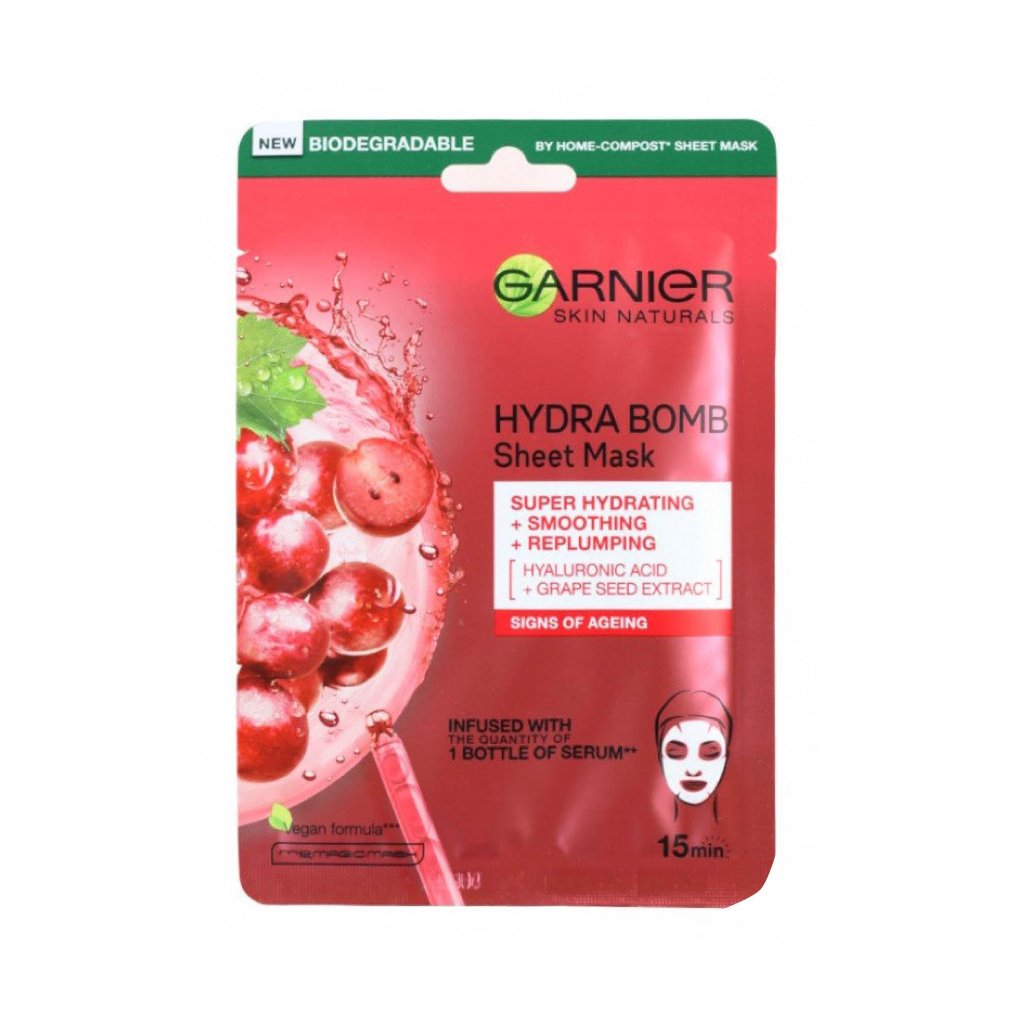 Garnier Nem Bombası Yatıştırıcı ve Dolgunlaştırıcı Kağıt Yüz Maskesi