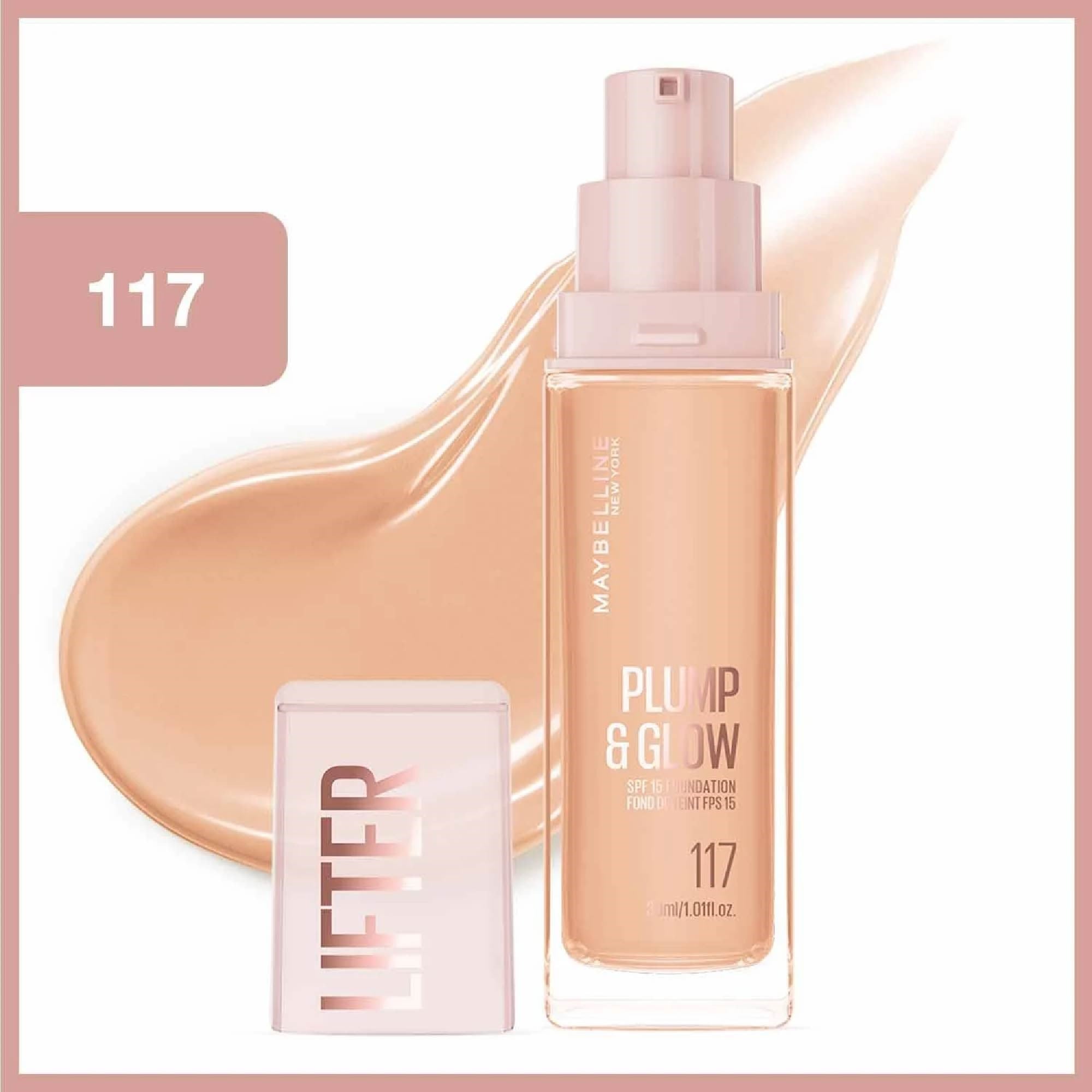 Maybelline Lifter Plump & Glow - Cilt Bakım Etkili Fondöten No: 117