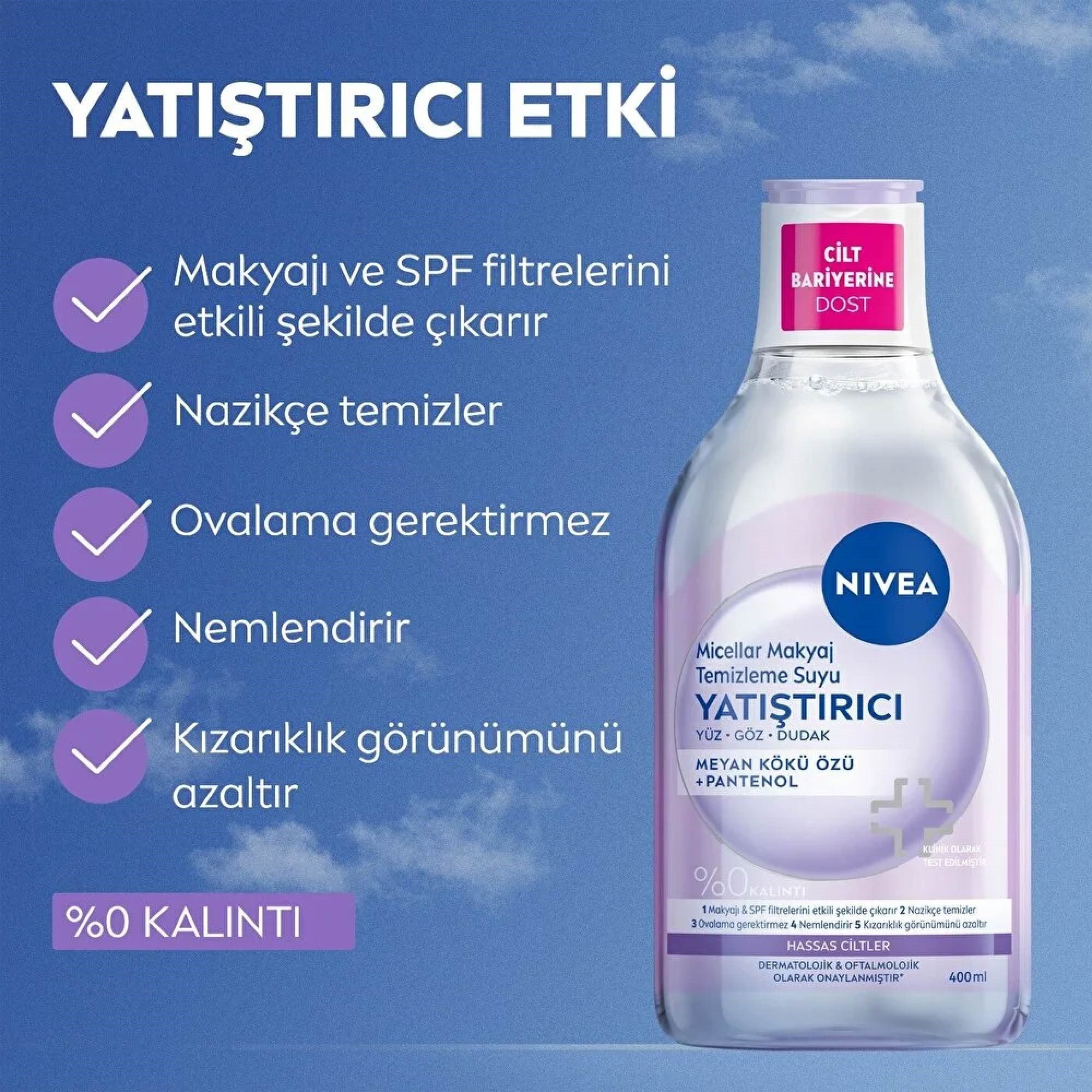 Nivea Micellar Makyaj Temizleme Suyu Yatıştırıcı Hassas Ciltler 400 ML