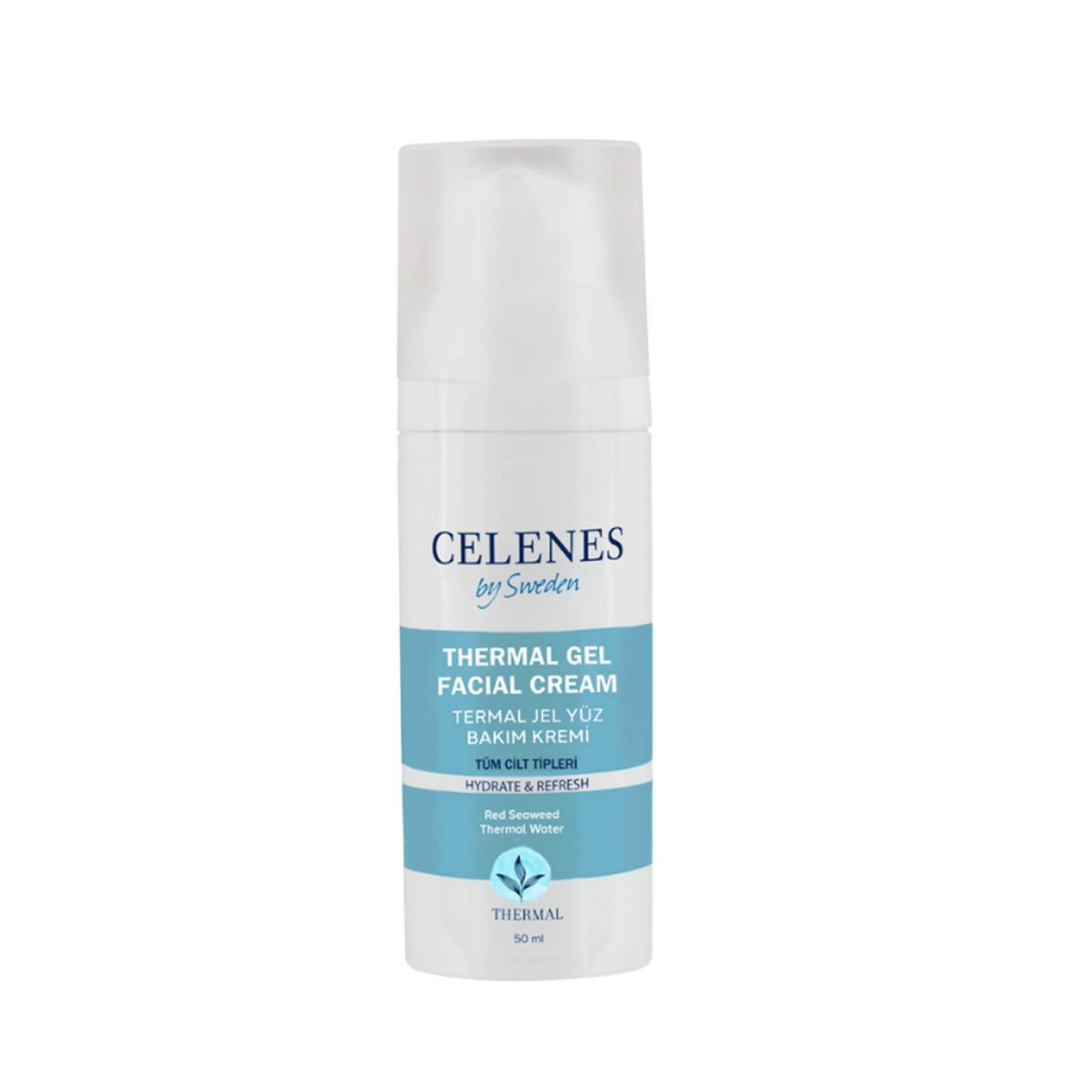Celenes Thermal Gel Facial Cream Termal Jel Yüz Bakım Kremi Tüm Cilt  Tipleri 50 ml