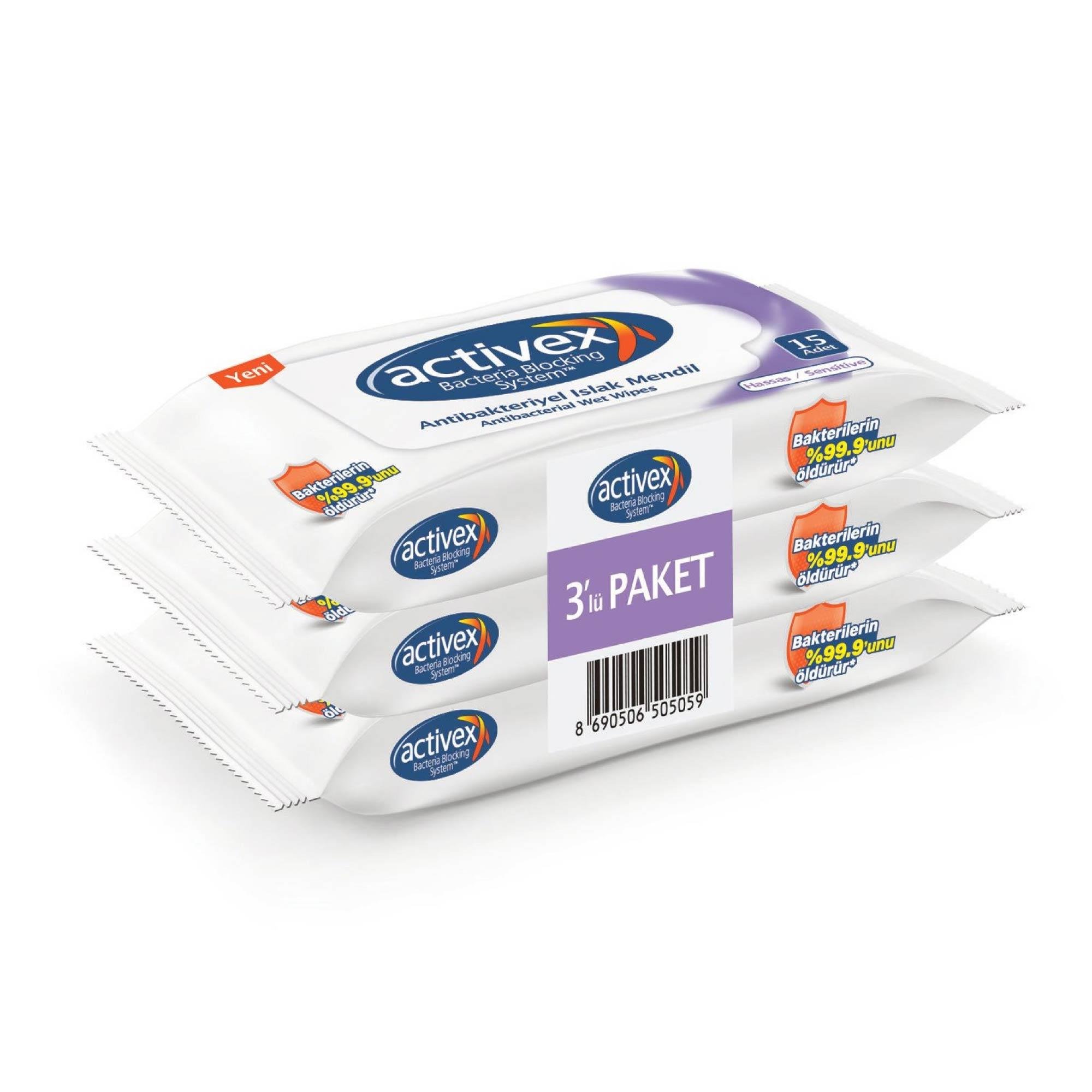 Activex Islak Mendil Hassas 3x15