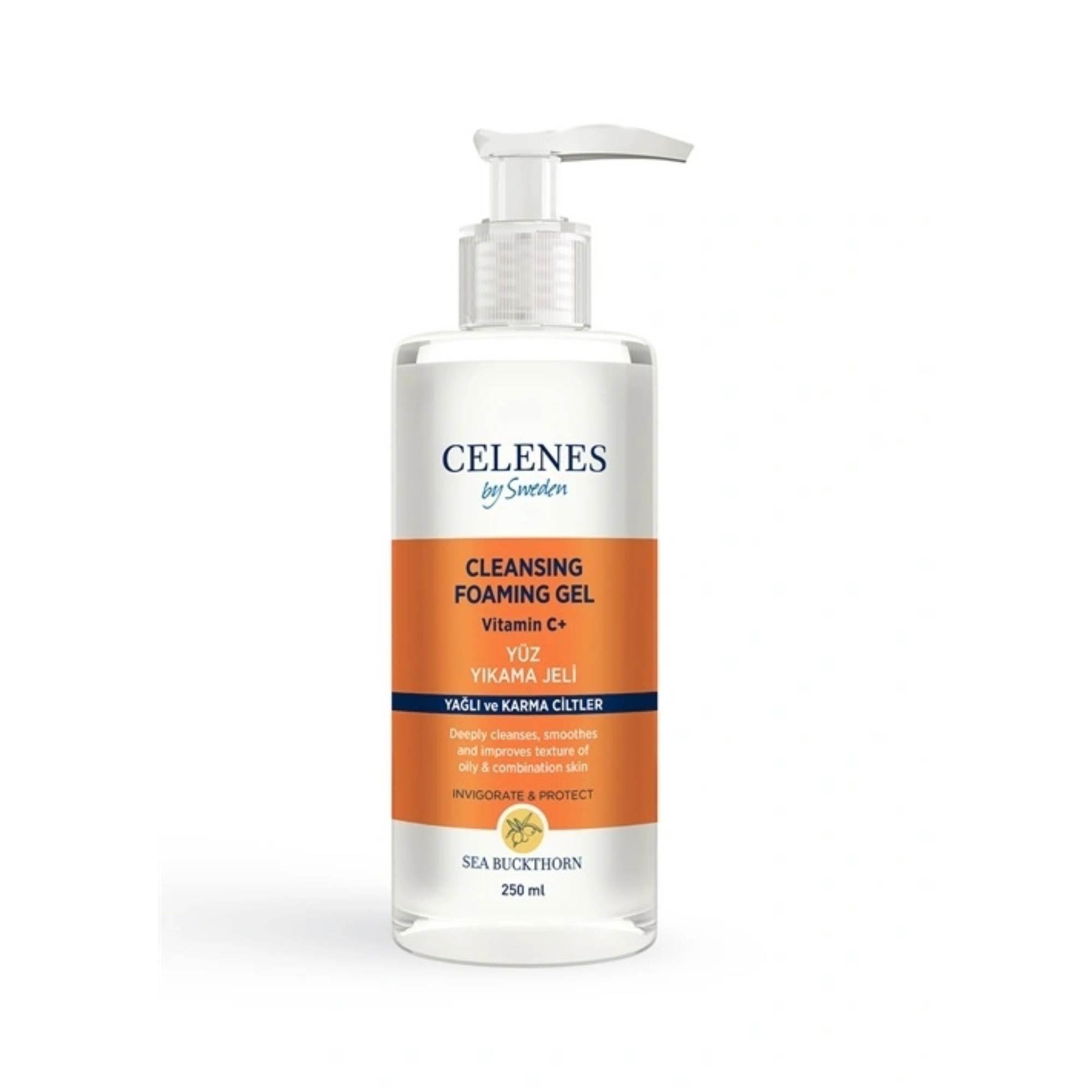 Celenes Cleansing Foaming Gel Yüz Yıkama Jeli C vitamini Yağlı Karma Ciltler 250 ml 