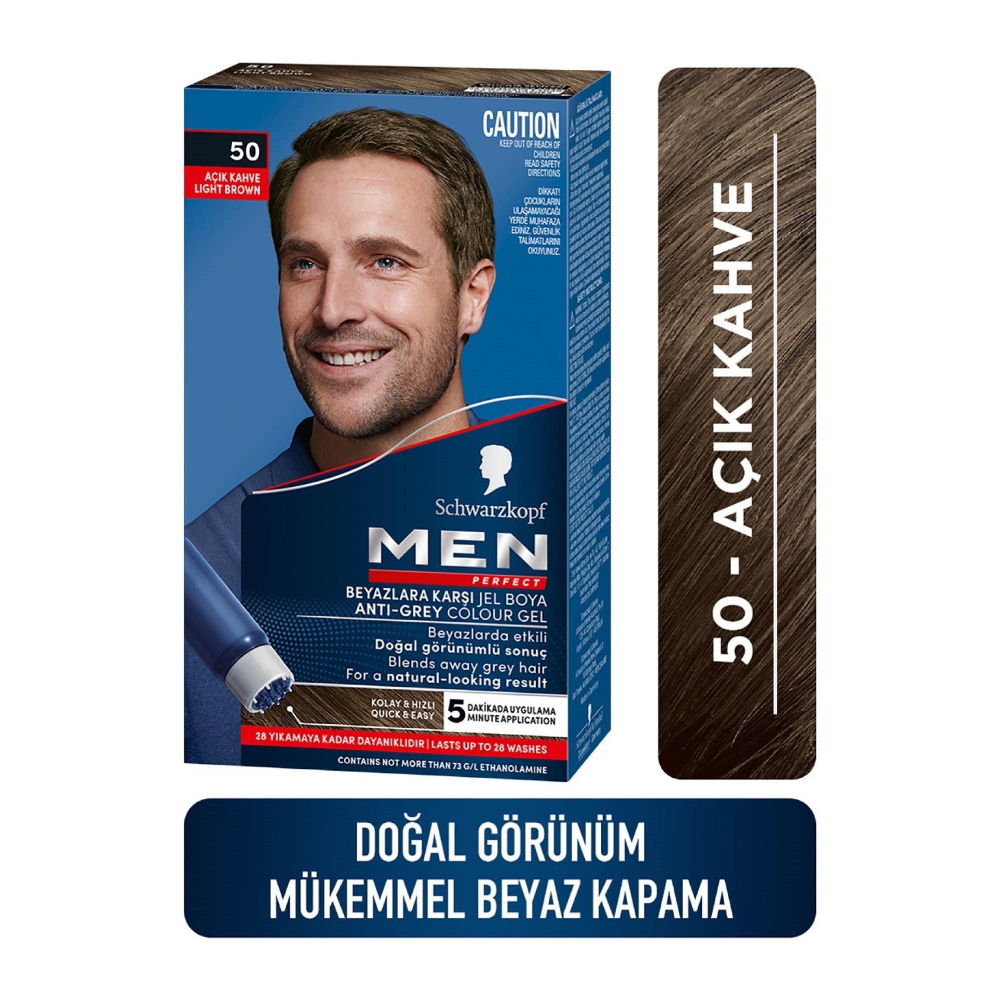 Schwarzkopf Men Perfect Beyazlara Karşı Jel Boya 50 Açık Kahve