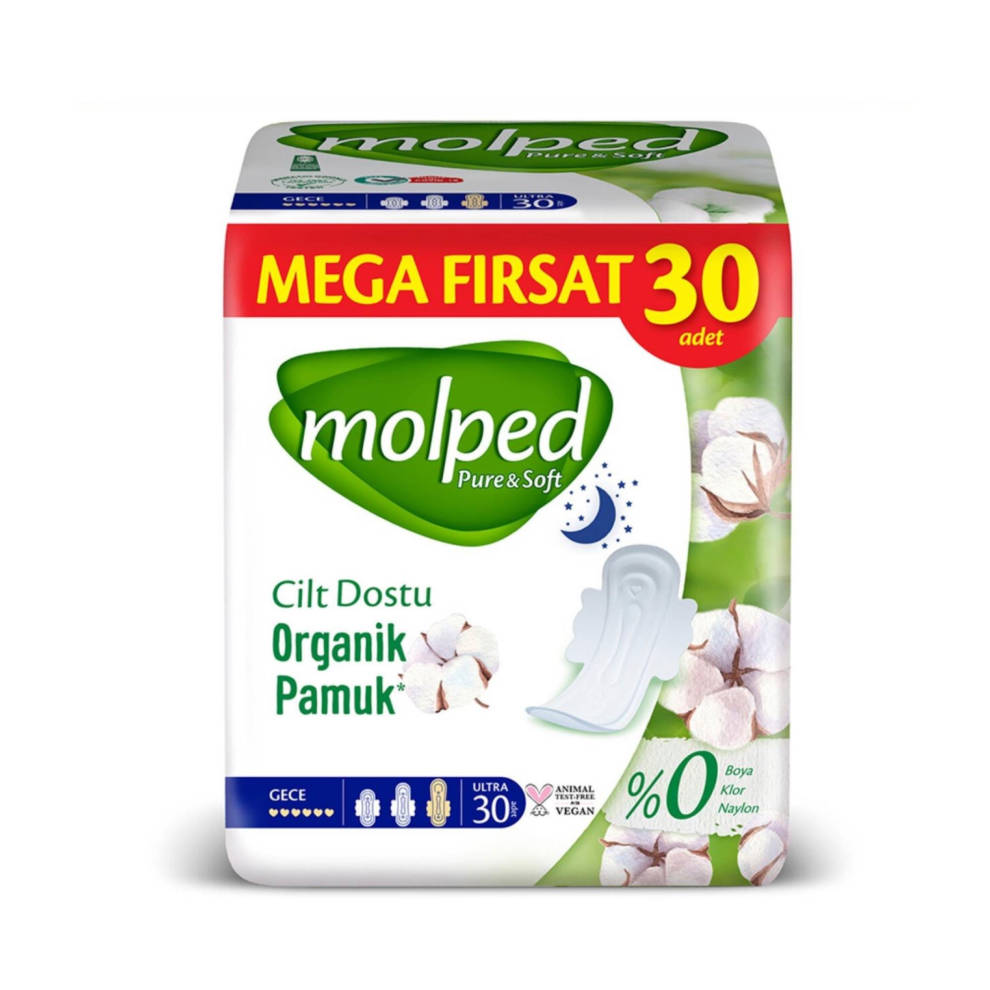 Molped Pure&Soft Hijyenik Ped Gece 30'lu