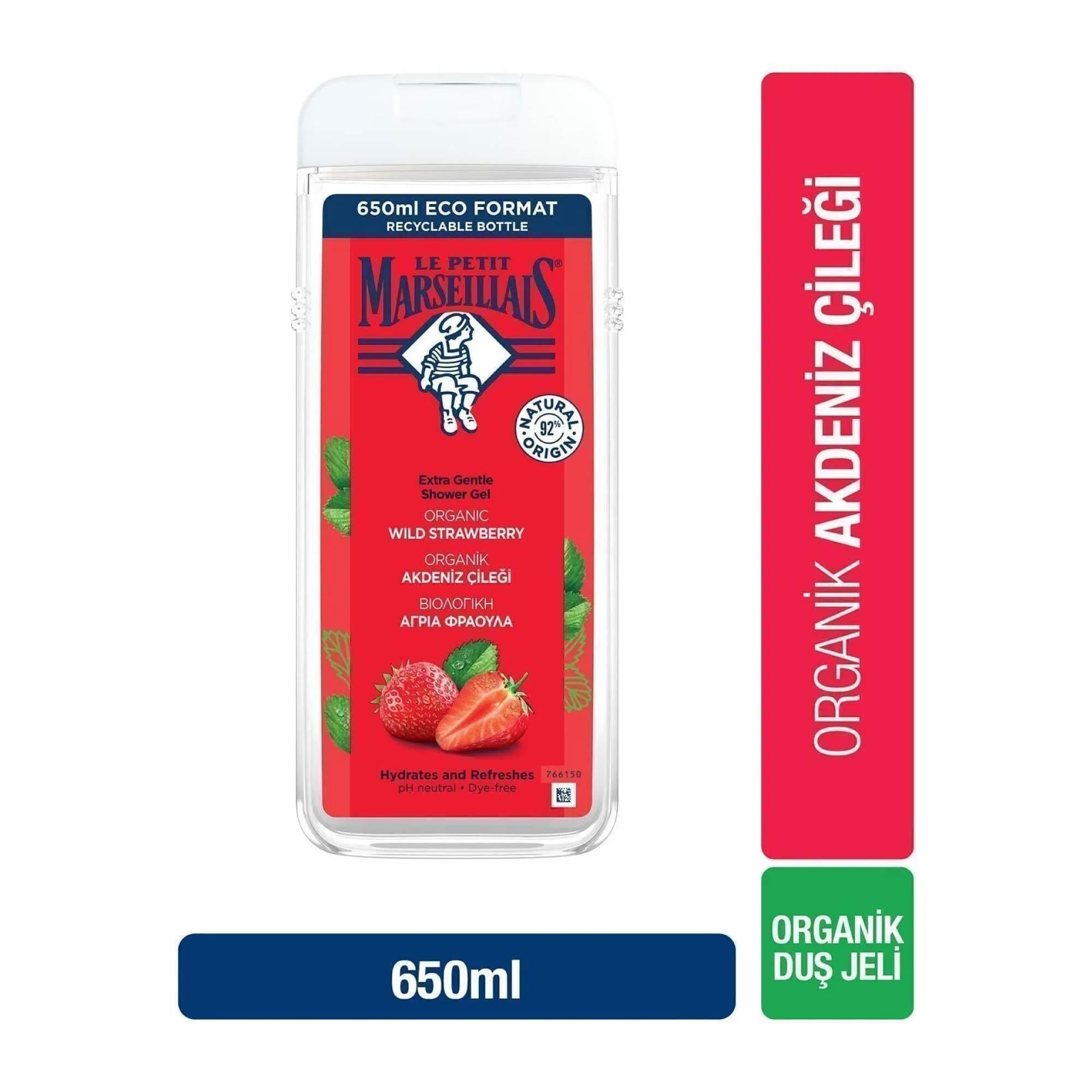 Le Petit Marseillals Organik Akdeniz Çileği Duş Jeli 600 ml.