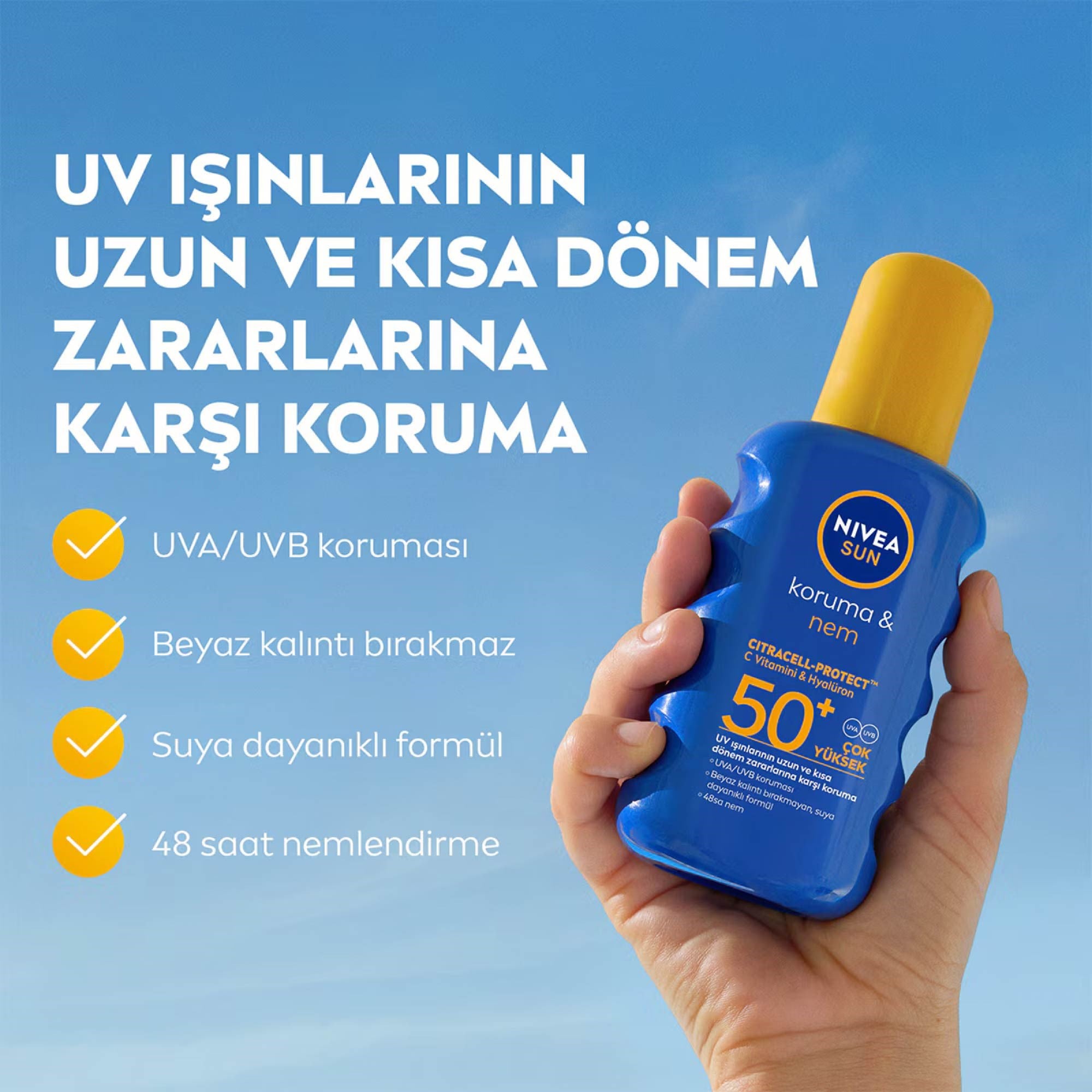 Nivea Sun Güneş Koruyucu ve Nemlendirici Sprey Spf 50+ 200 ml