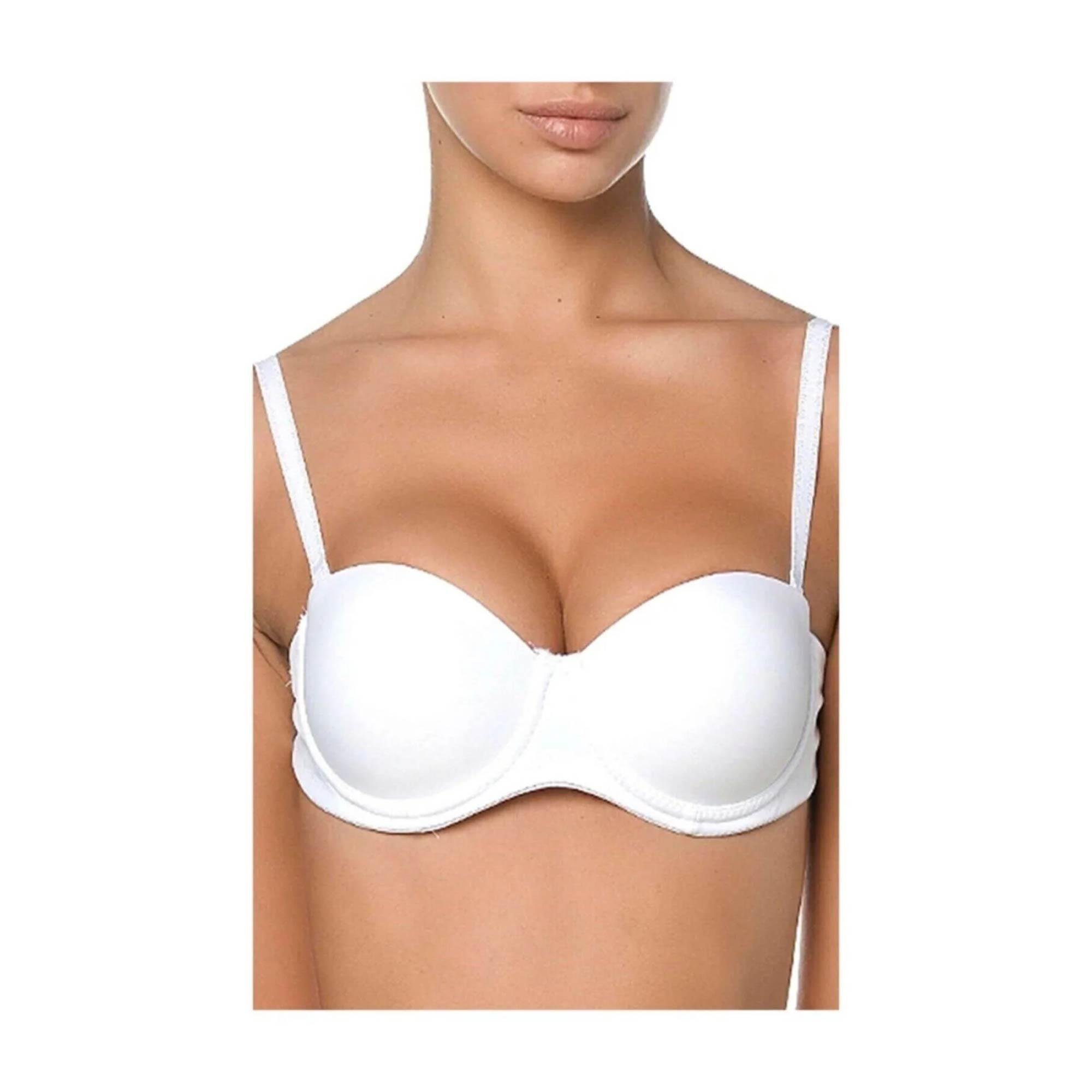 Orkide Kadın Sütyen Dolgusuz Sırtı Şeffaf Straplez Beyaz (95 B) 2550