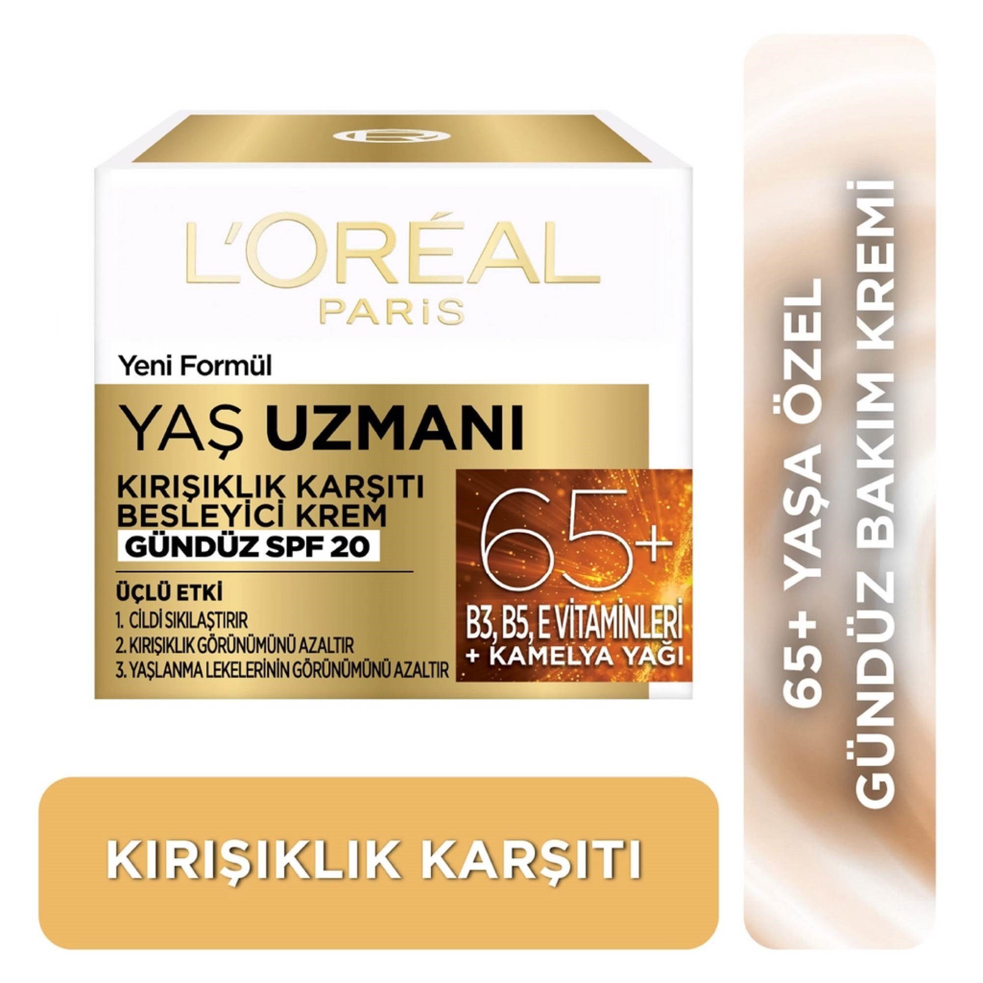 Loreal Paris Yaş Uzmanı Kırışıklık Karşıtı Besleyici Krem Gündüz GKF20 60+