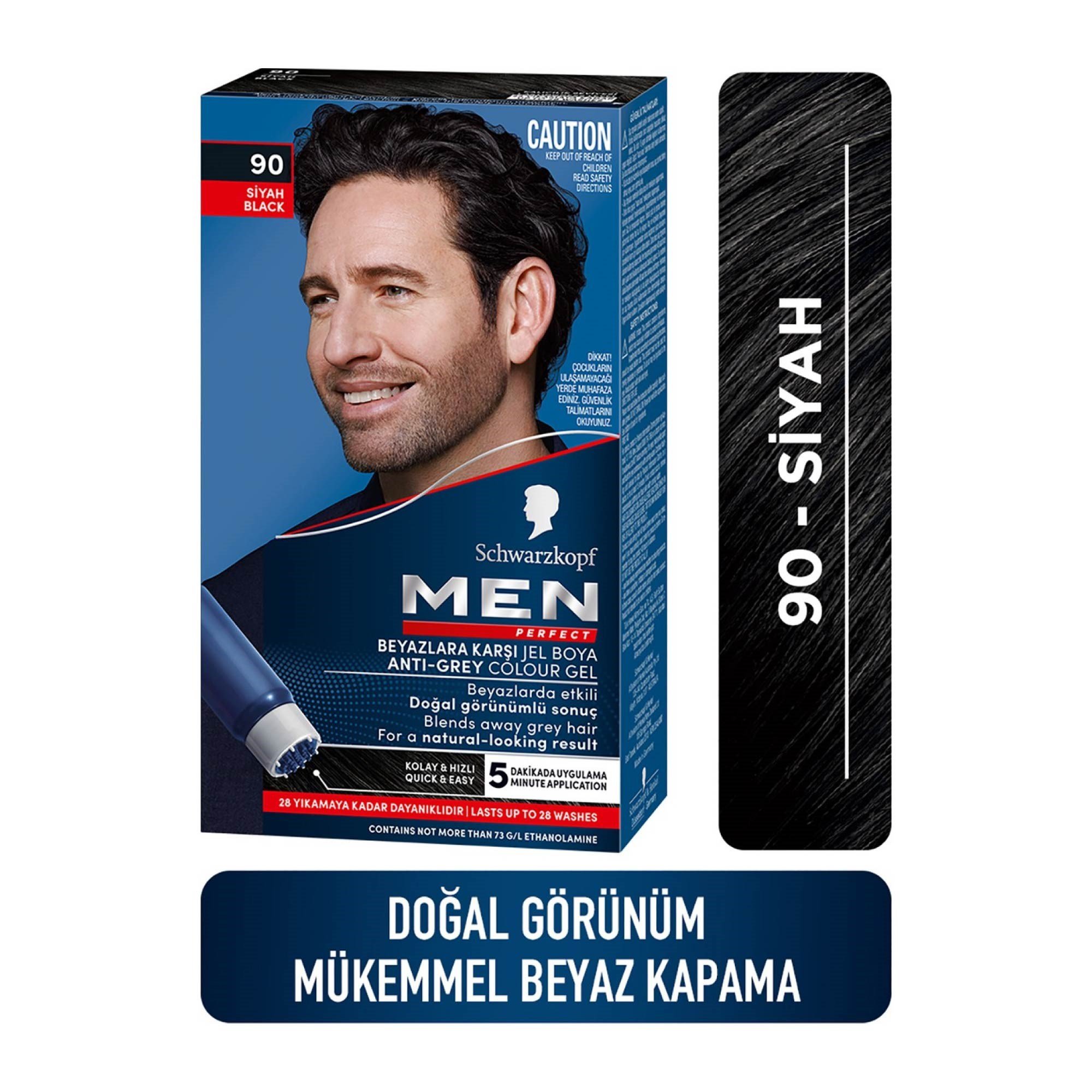 Schwarzkopf Men Perfect Beyazlara Karşı Jel Boya 90 Siyah