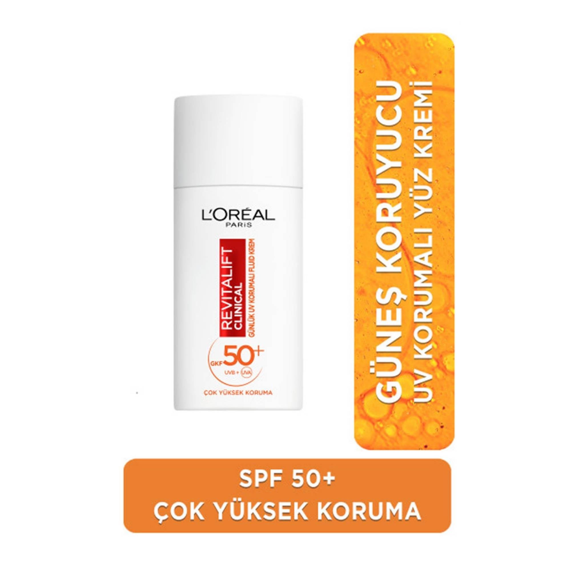 LOreal Paris Revitalift Clinical GKF 50+ Yüz Güneş Kremi Çok Yüksek Koruma 50 ml