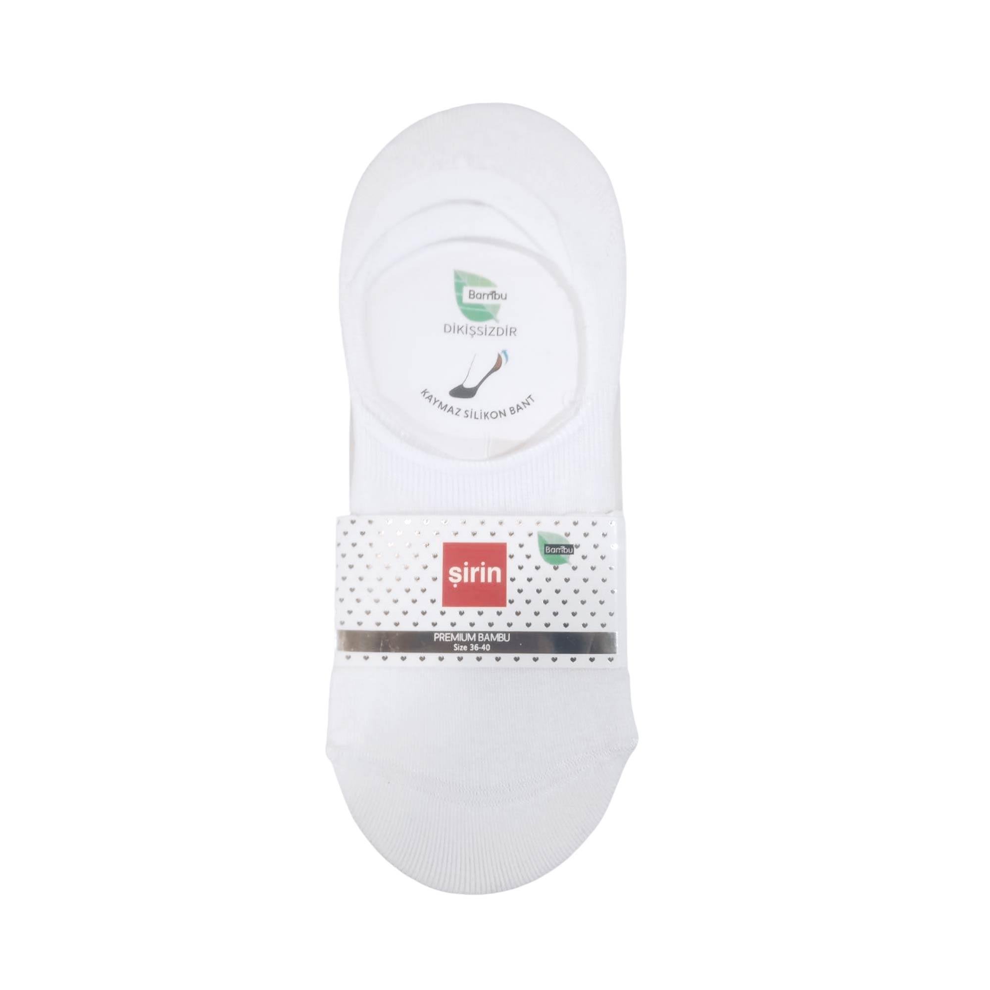 Şirin Babet Premium Bambu Dikişsiz Çorap Beyaz Kadın 4023