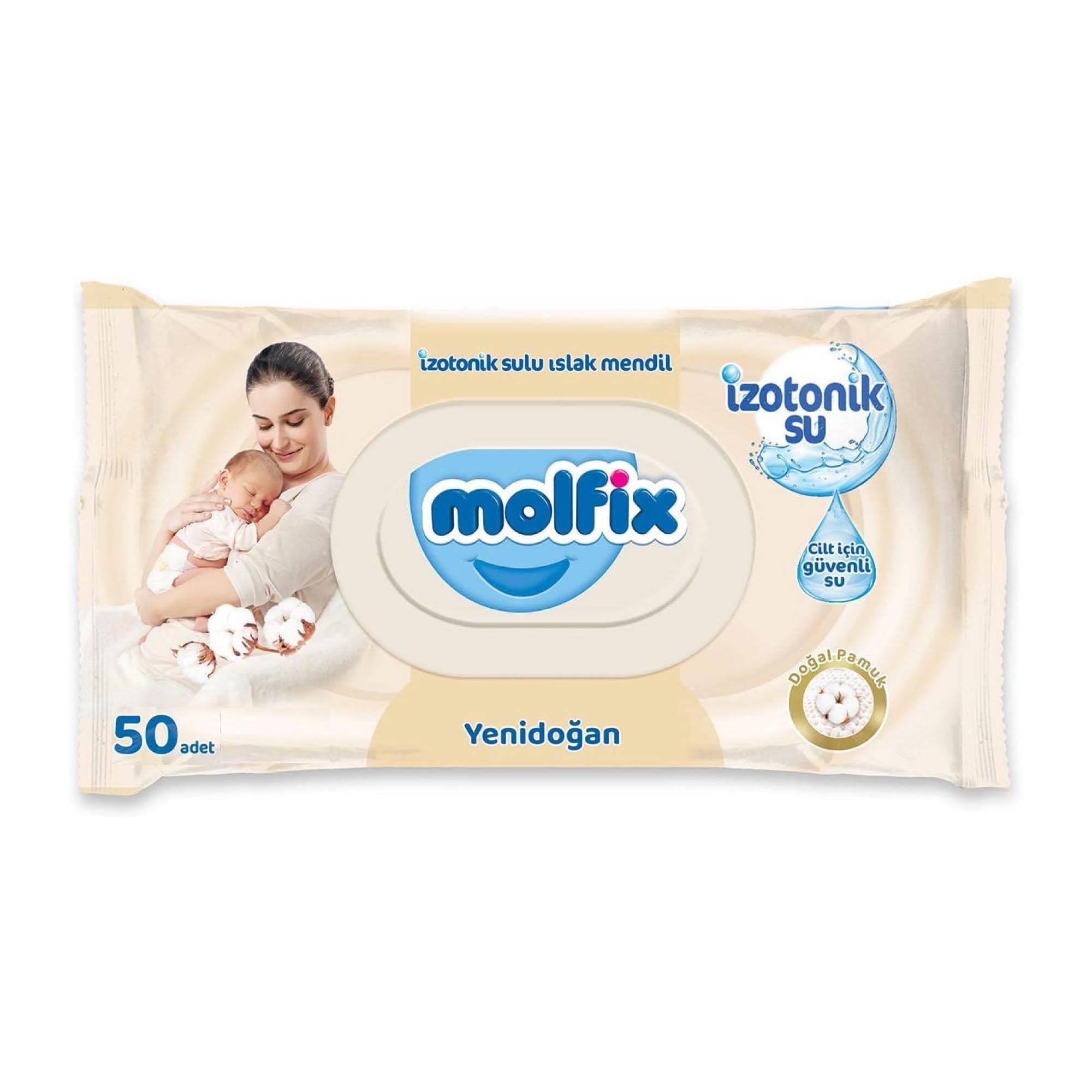 Molfix İzotonik Sulu Islak Mendil Yenidoğan 50 'li