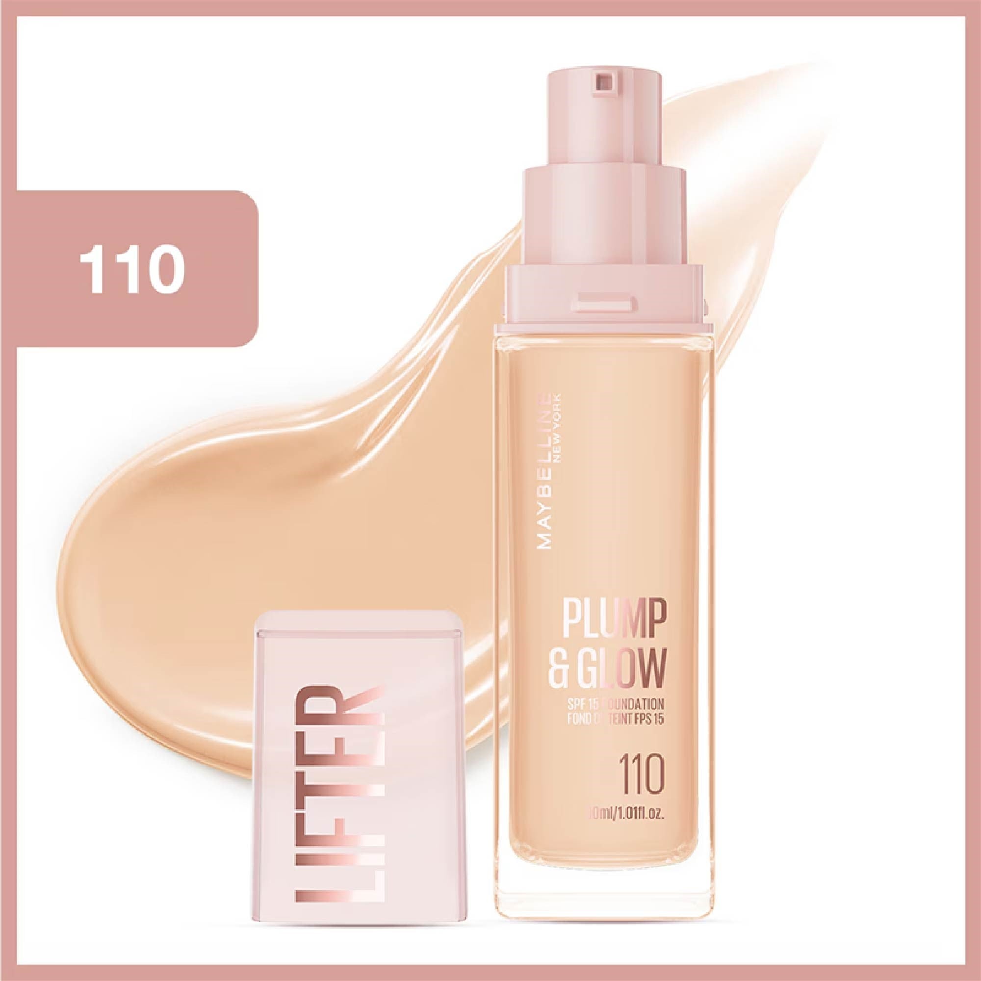 Maybelline Lifter Plump & Glow - Cilt Bakım Etkili Fondöten No: 110