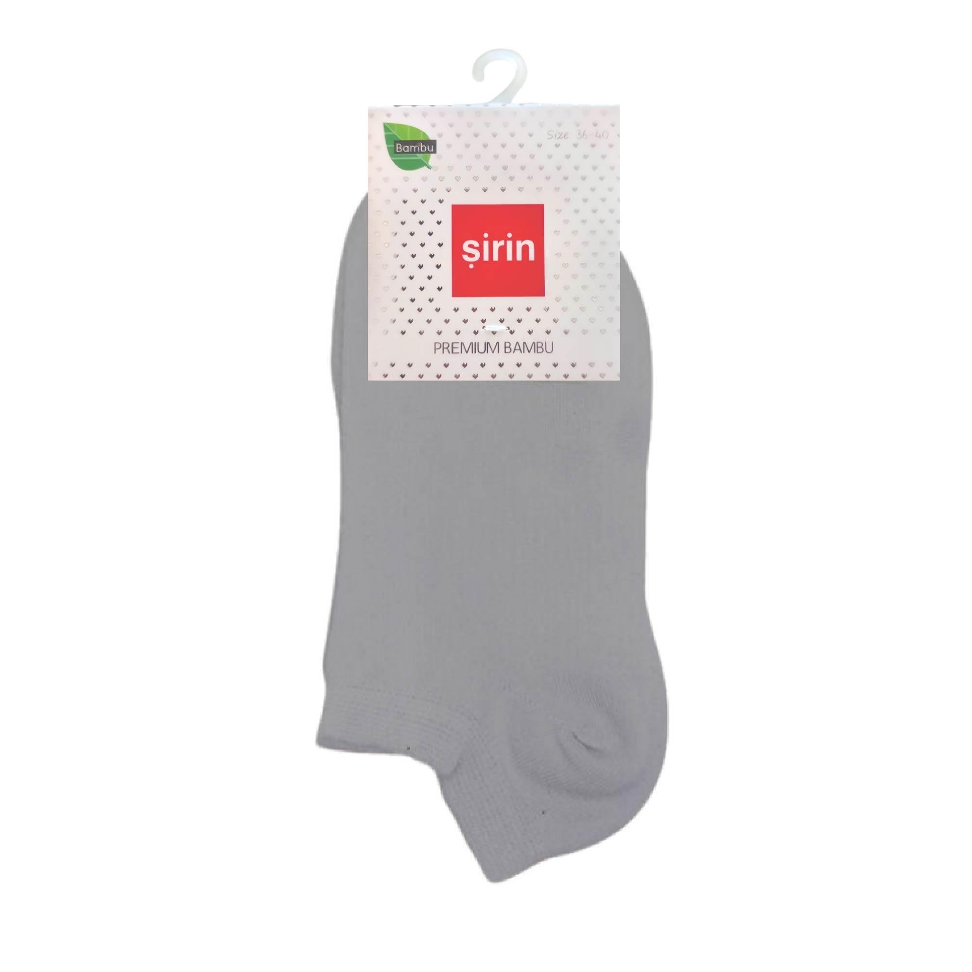 Şirin Soket Premium Bambu Dikişsiz Çorap Gri Kadın 4040